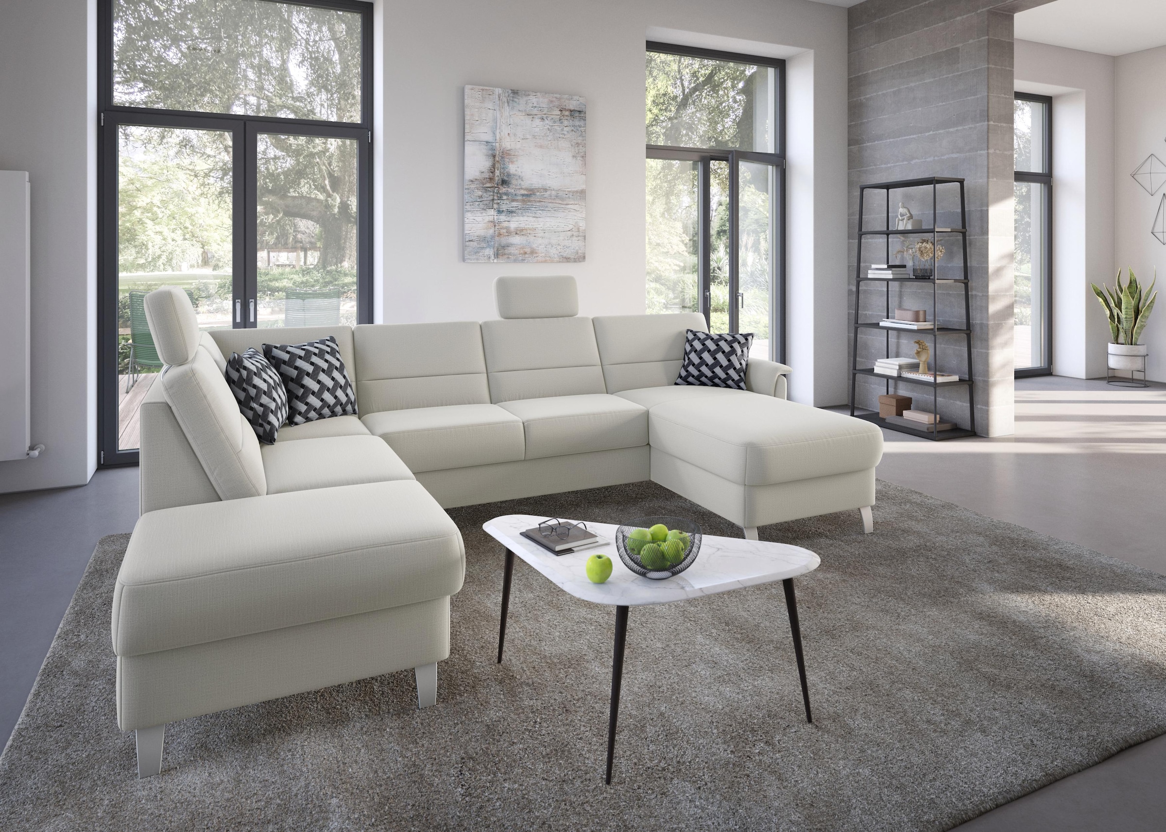 sit&more Wohnlandschaft »Palmera U-Form«, Federkern, wahlweise mit Bettfunktion und mit/ohne Stauraum