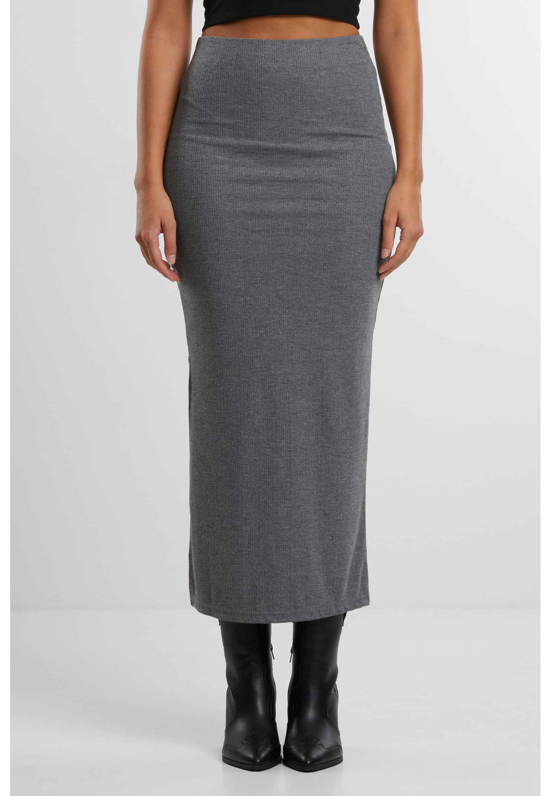URBAN CLASSICS Sommerrock »Urban Classics Ladies Rib High Slit Skirt«, (1 tlg.)