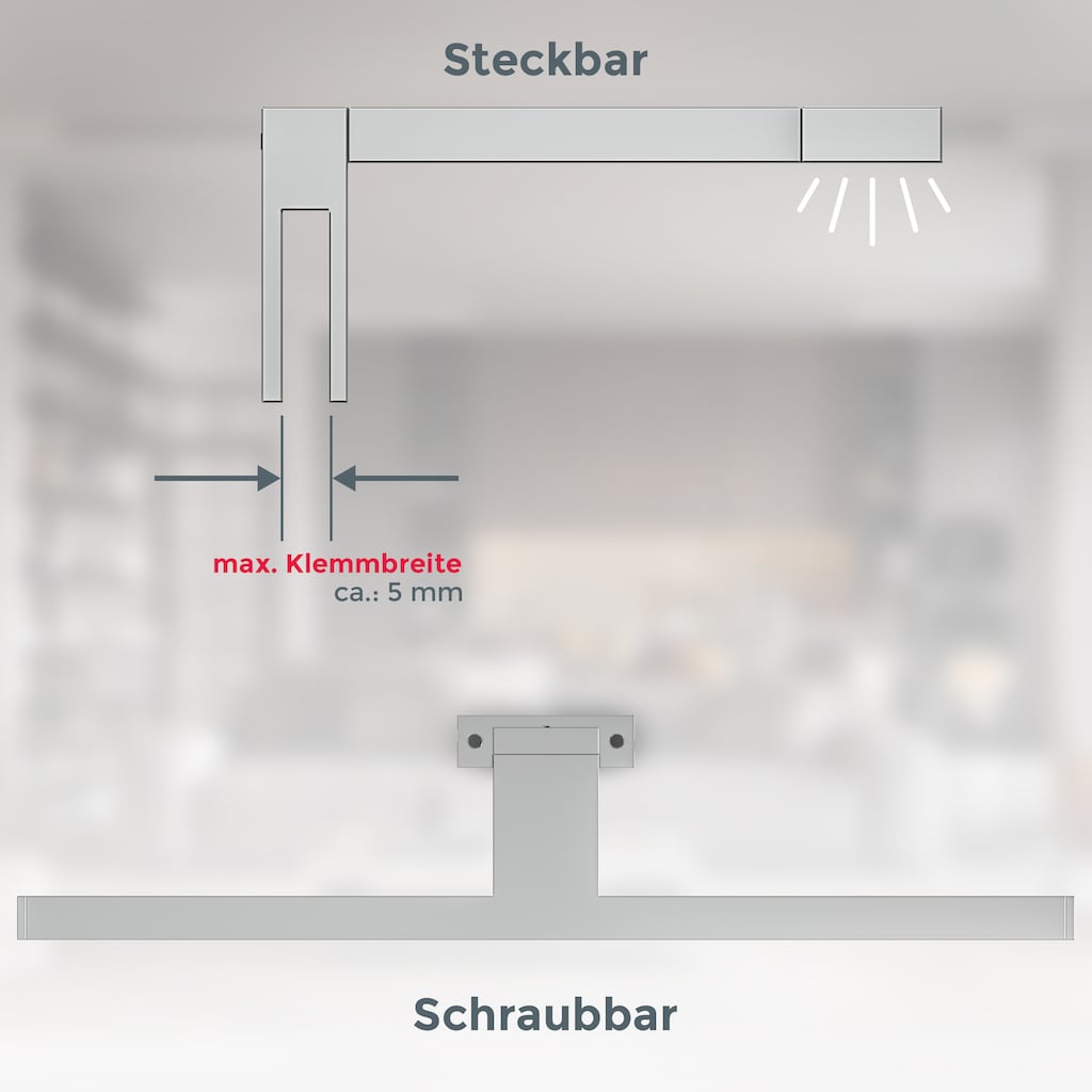 B.K.Licht Spiegelleuchte »BK_SP1112 LED Spiegellampe, 30 cm breit, 5W, 4.000K, 650Lm«, 1 flammig-flammig