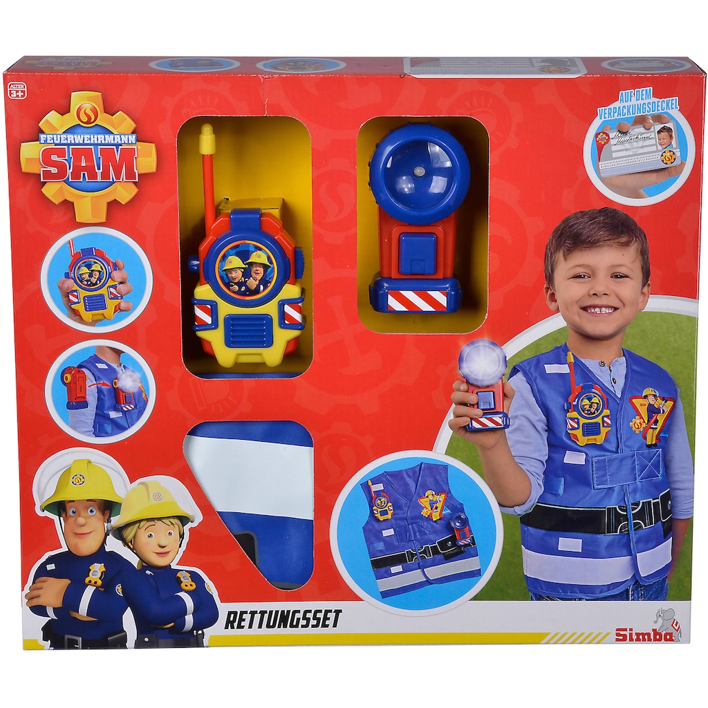 SIMBA Spielzeug-Schutzweste »Feuerwehrmann Sam, Feuerwehr Rettungsset«, (Set, 3 tlg.)