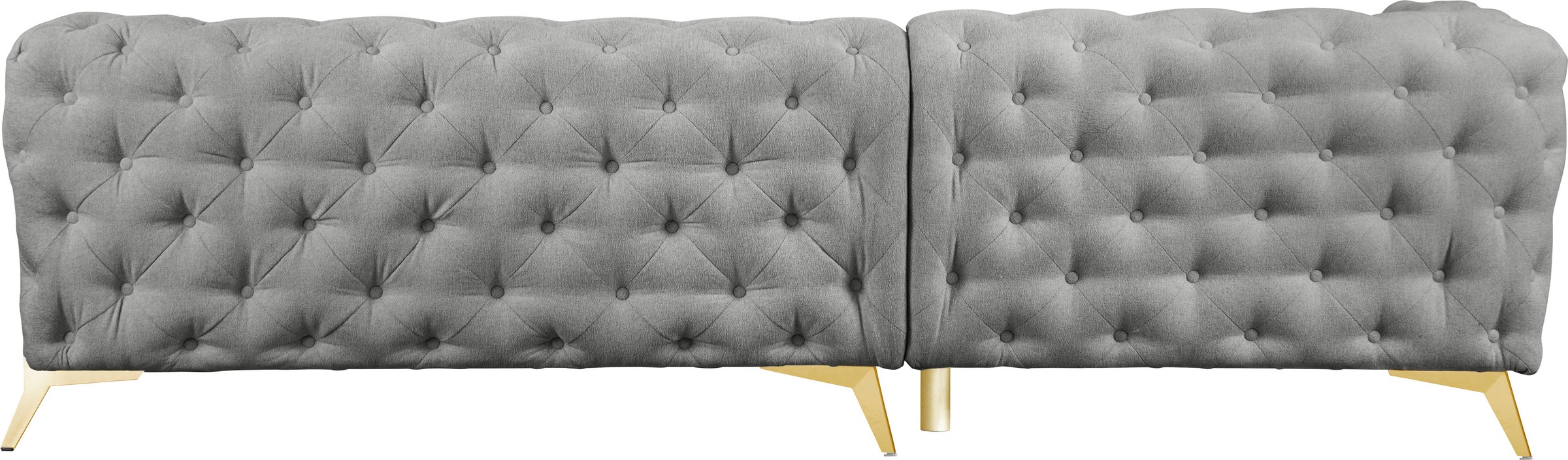 Leonique Chesterfield-Sofa »Amaury L-Form«, großes Ecksofa, Chesterfield-Optik, Breite 323 cm, Fußfarbe wählbar