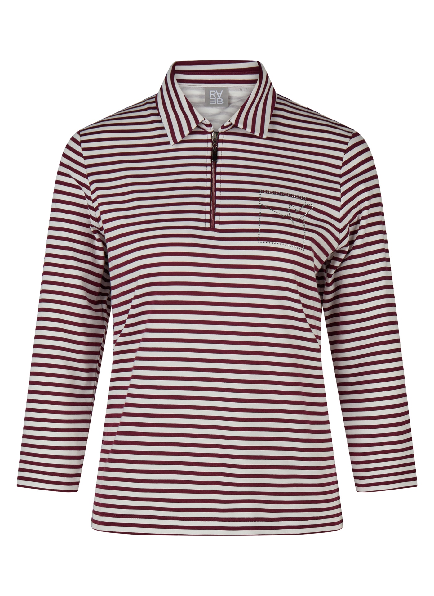 Rabe 3/4-Arm-Shirt mit Hemdkragen und Reißverschluss