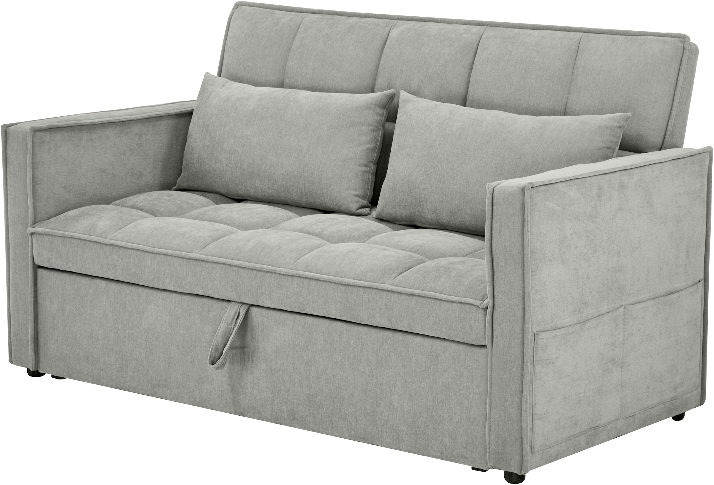 OTTO home Schlafsofa »STEFFO, 159 cm, 2-Sitzer, mit verstellbarer Rückenlehne« verstellbarer Rückenlehne, Klappmechanismus, Webstoff