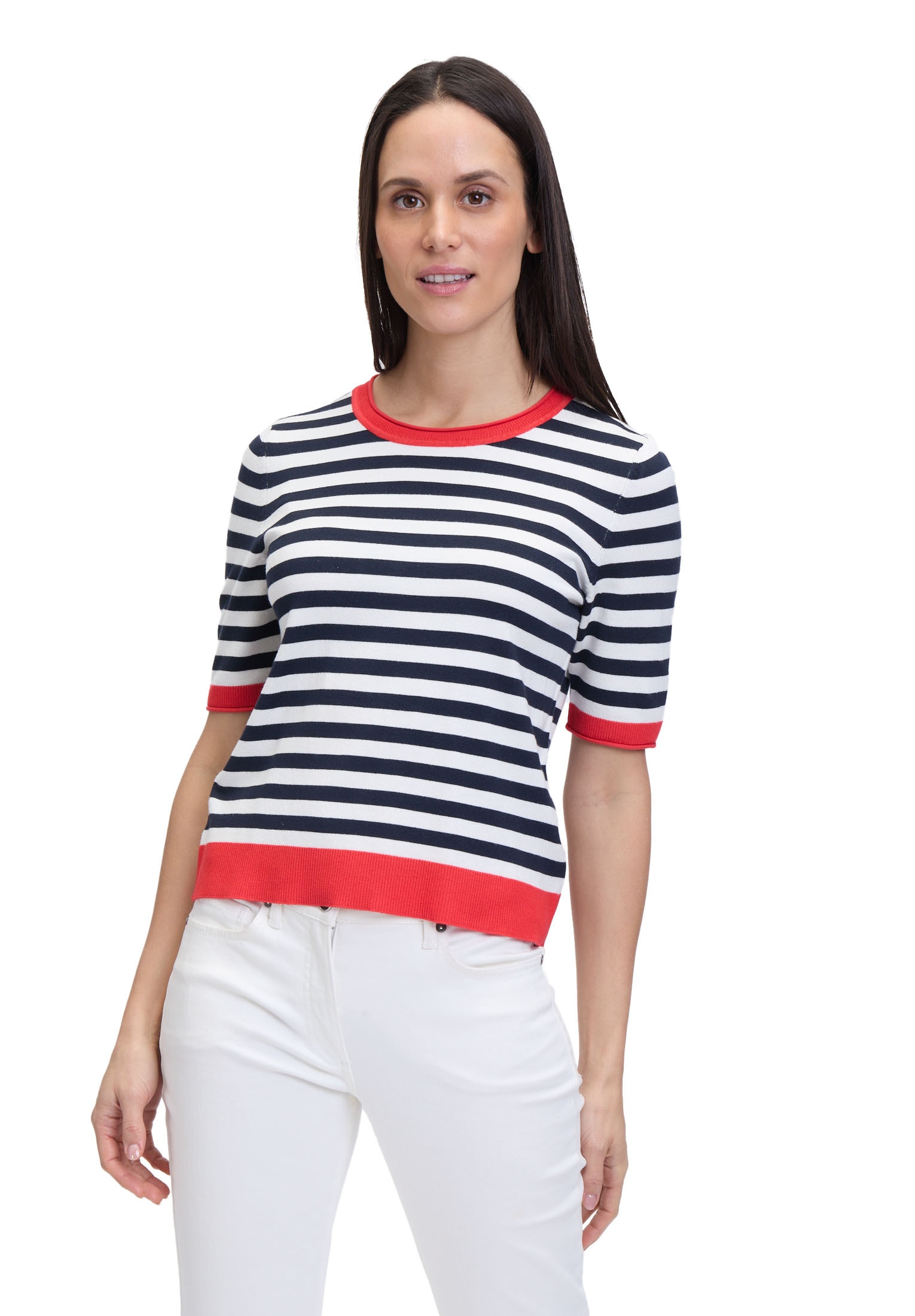 Betty Barclay Kurzarmshirt "Damen Basic-Pullover mit Streifen" 1 Stk. tlg. günstig online kaufen