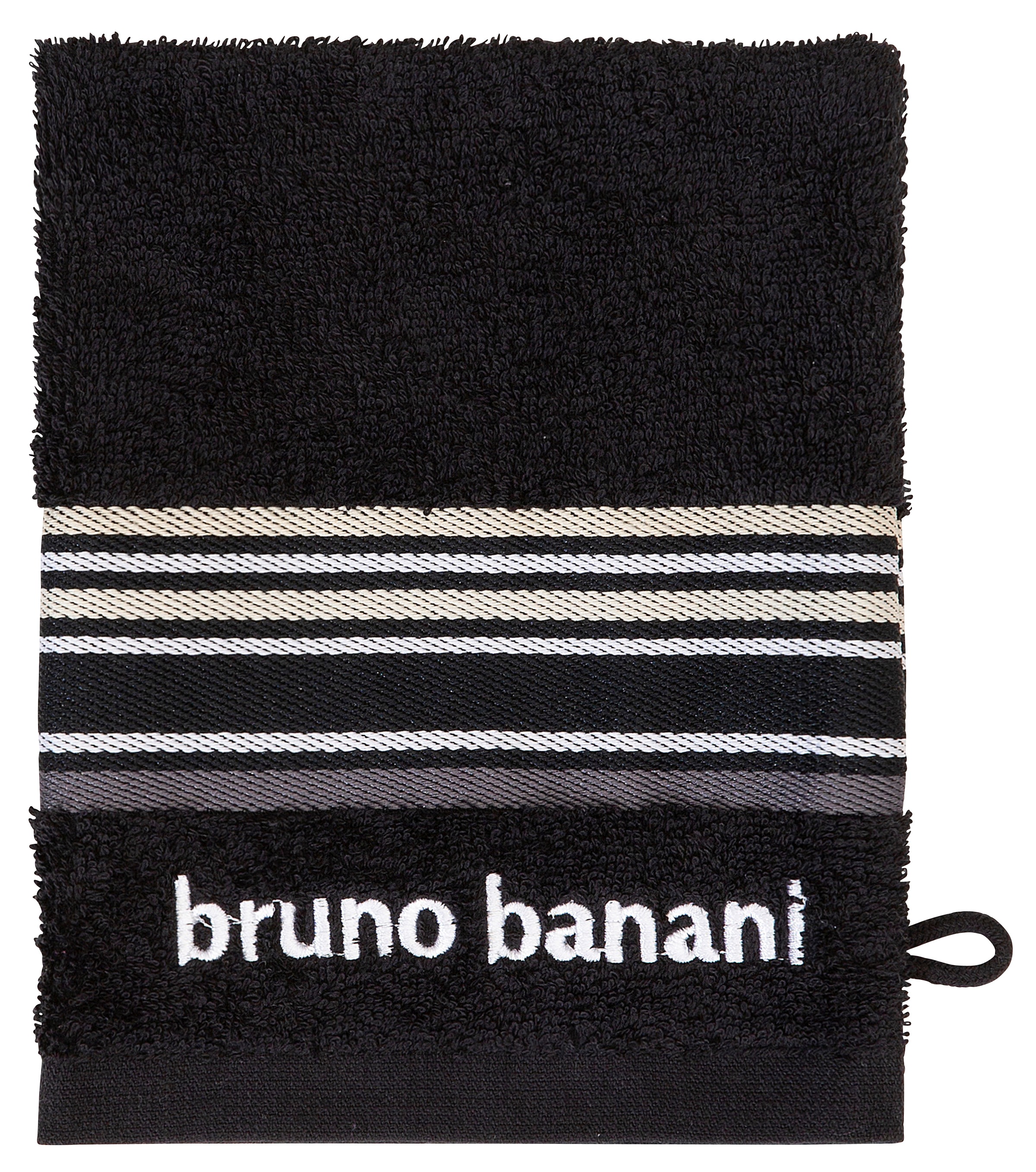 Bruno Banani Handtuch Walkfrottee, 7 mit 7 Baumwolle Bordüre Set Handtücher Set, 100% Rechnung Markenlogo, »Maja«, Set, | tlg., teiliges BAUR auf und