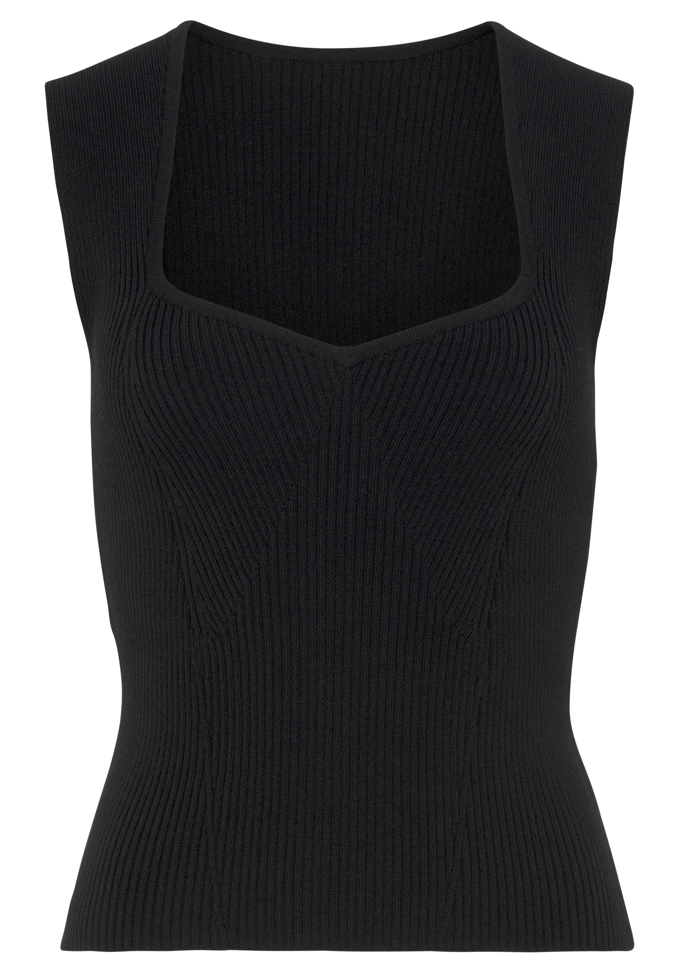 LASCANA Stricktop mit eckigem Ausschnitt, elegantes günstig online kaufen