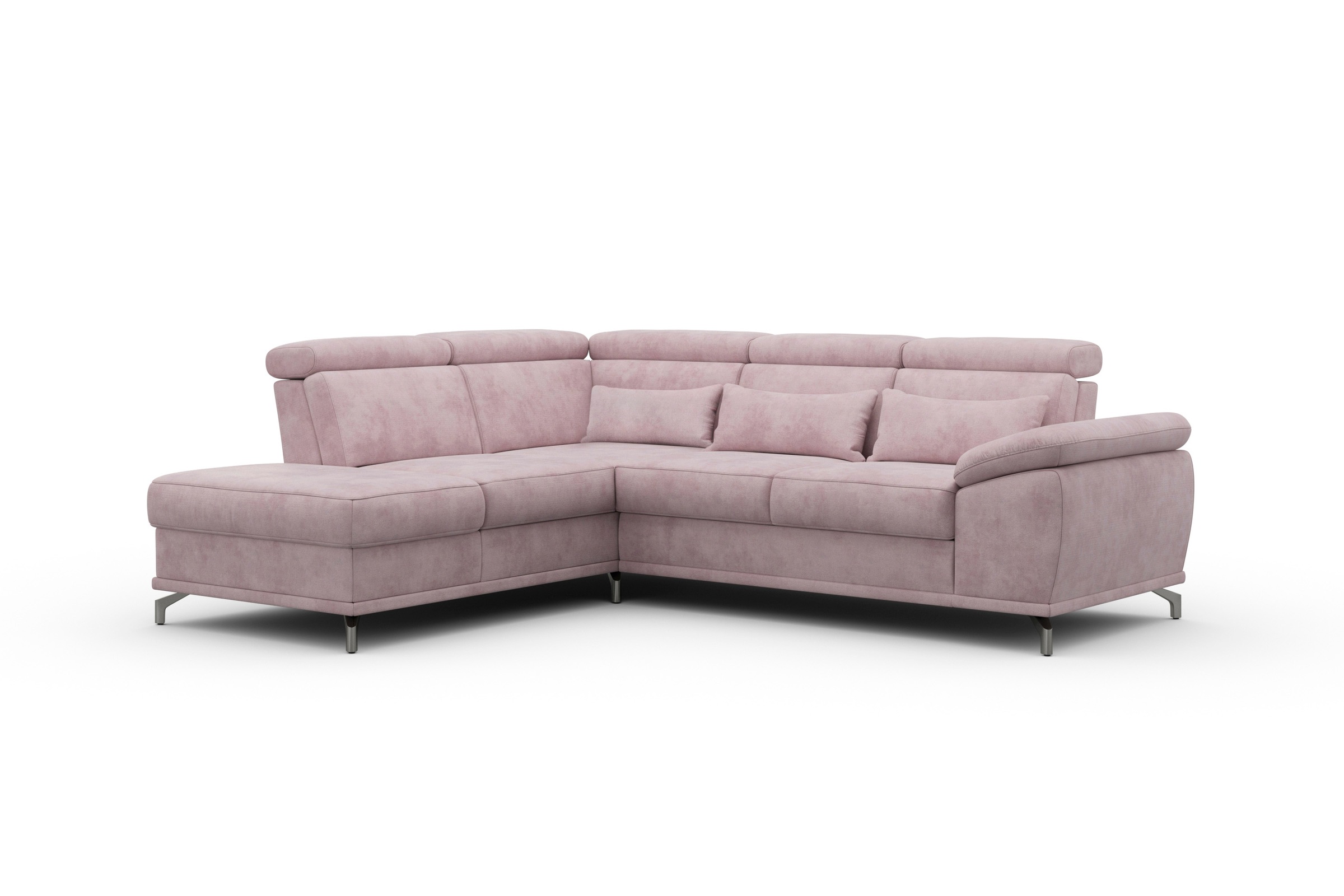 sit&more Ecksofa »Cabrio L-Form, mit Sitztiefenverstellung, Arm- und Kopfteilverstellung«, 3 Nierenkissen, Federkern, optional Bettfunktion und Stauraum