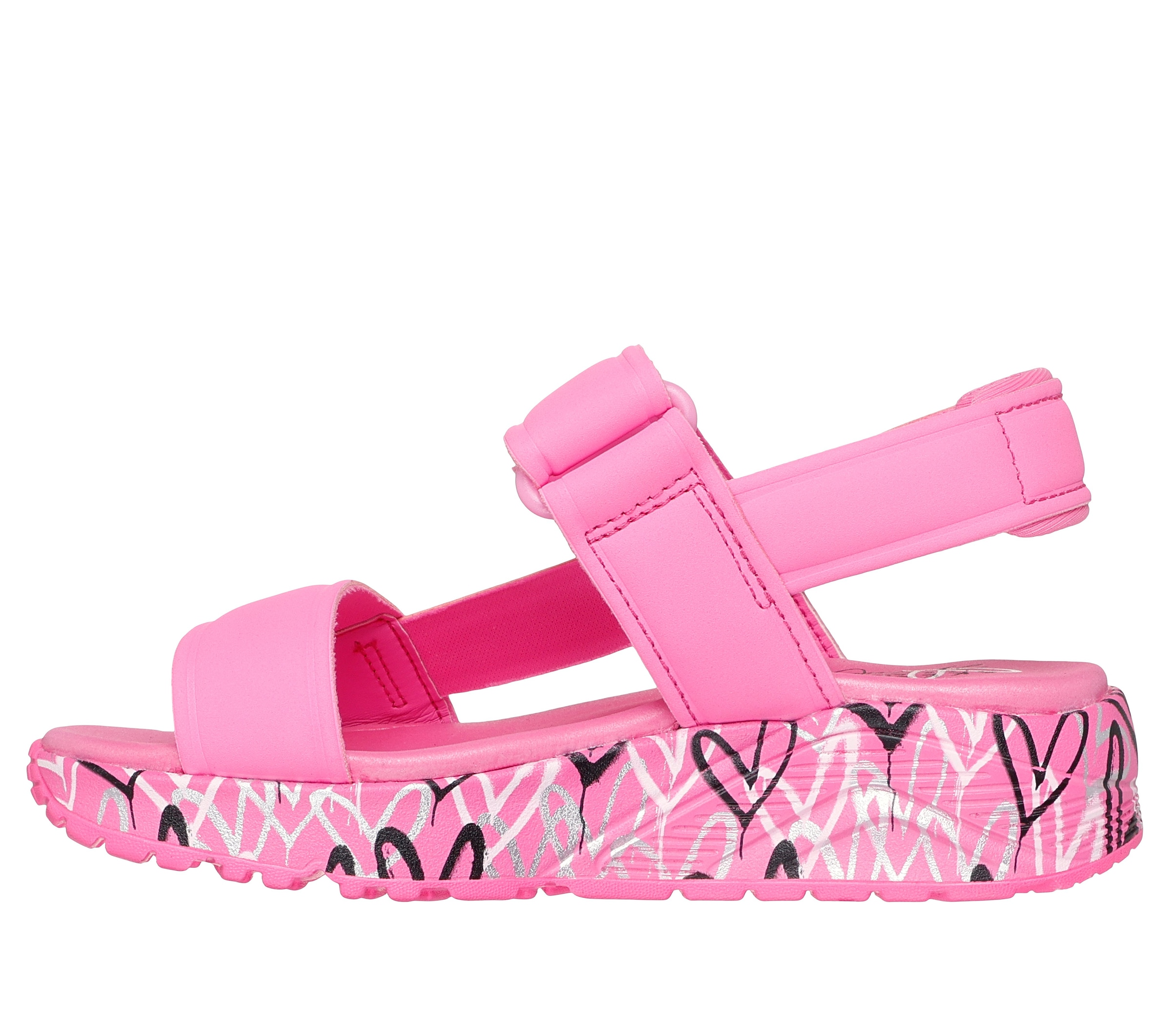 Skechers Sandale »UNO LITE SANDAL-SUNNY LOVE«  Sommerschuh, Klettschuh mit Plateau, Größenschablone zum Download