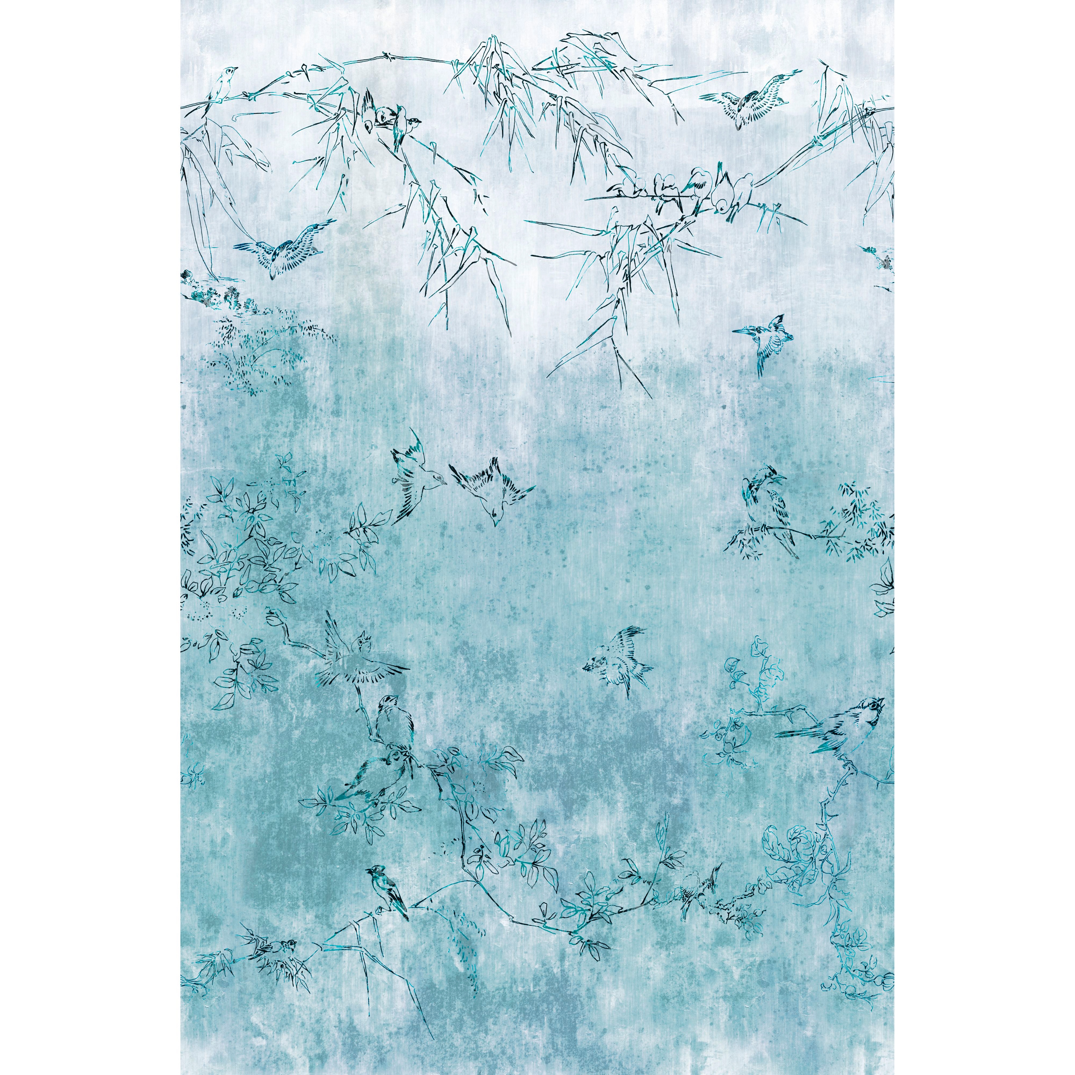 Art for the home Fototapete "Japenese Birds" glatt Japanischer Vögel 280x186 cm
