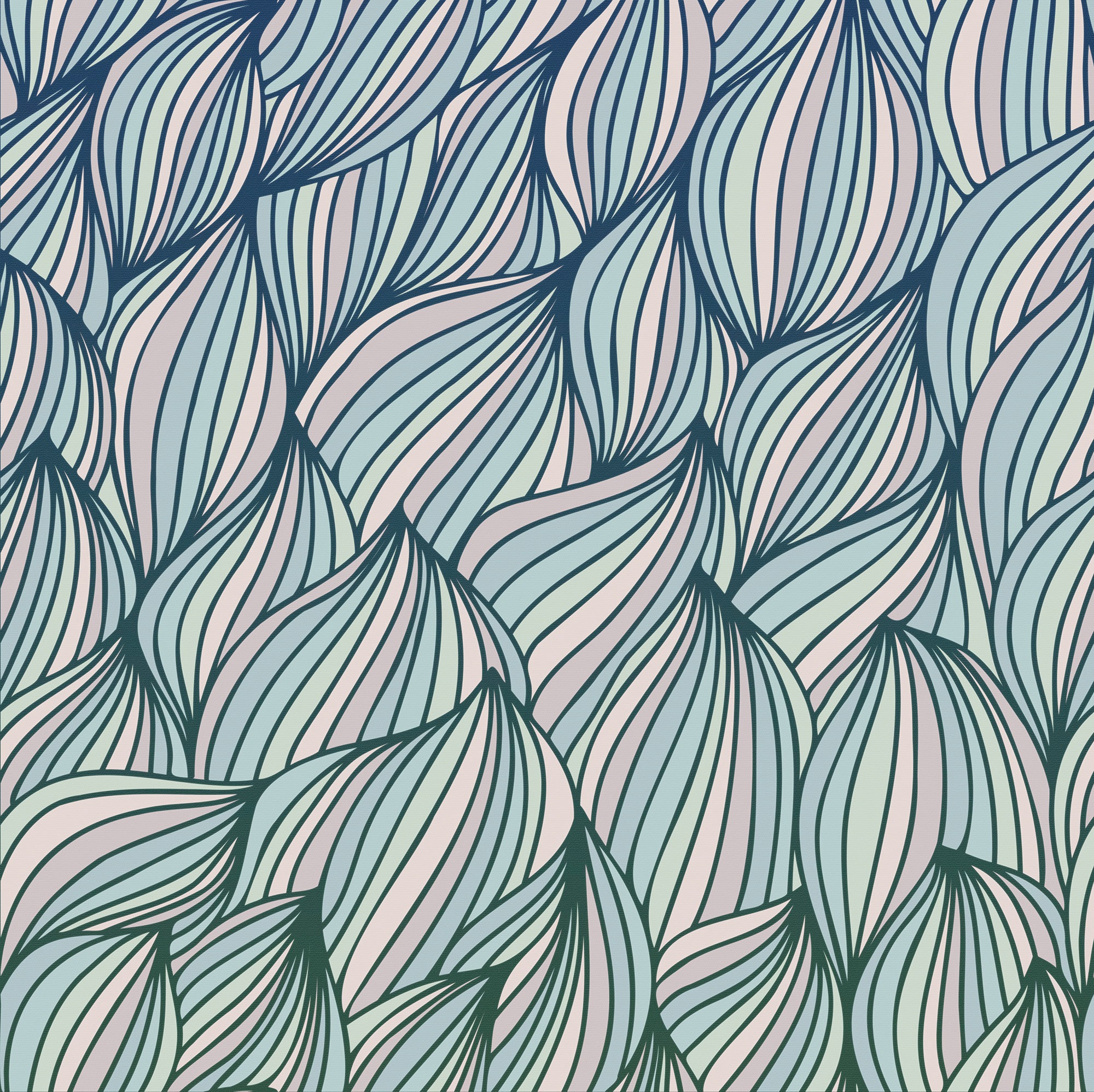Komar Fototapete »Komar Vlies Fototapete - Gentle Waves - Größe 250 x 250 cm«, bedruckt