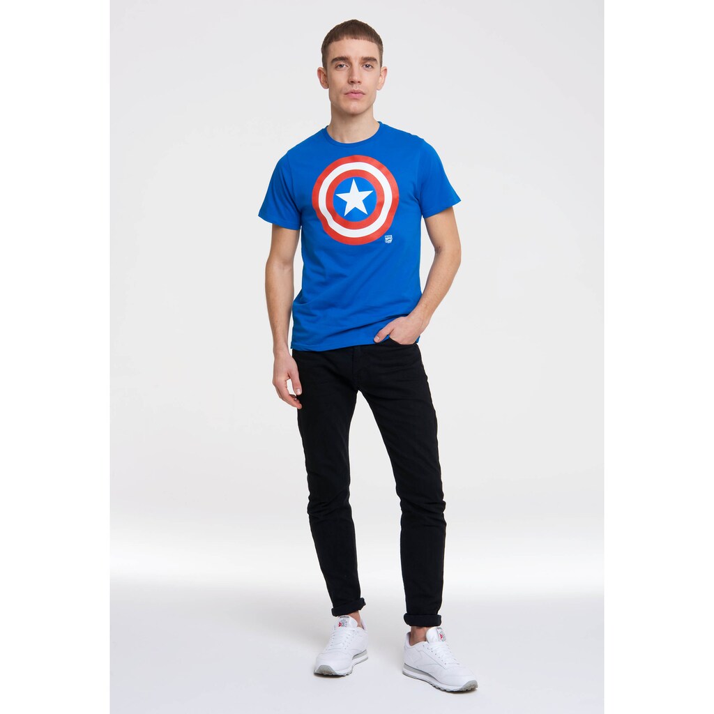 LOGOSHIRT T-Shirt »Marvel - Captain America Logo«, mit Captain America-Logo