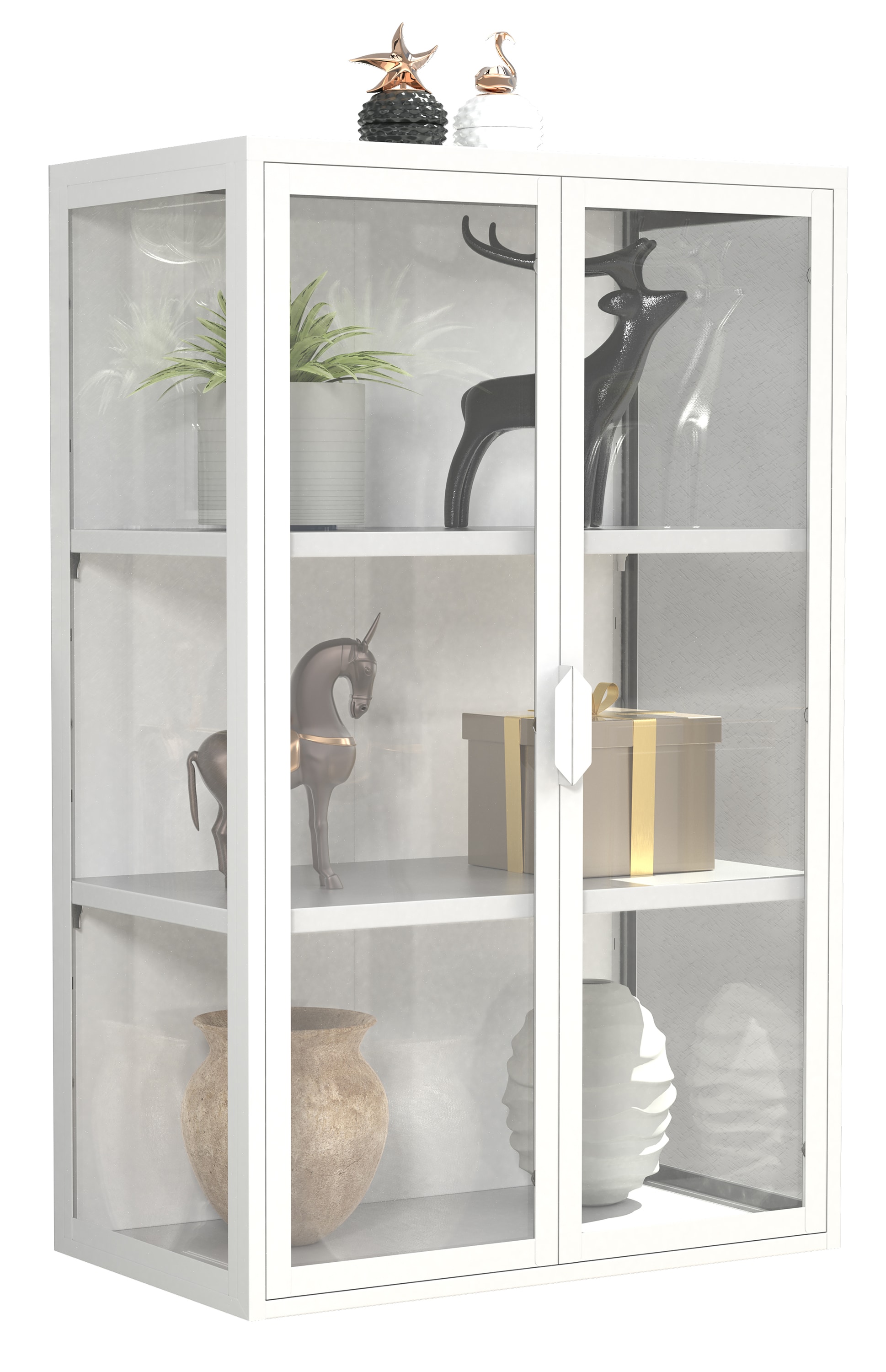 VCM Wandregal "Stahl Wandvitrine Hängevitrine Vitrine Glas Flokas" günstig online kaufen