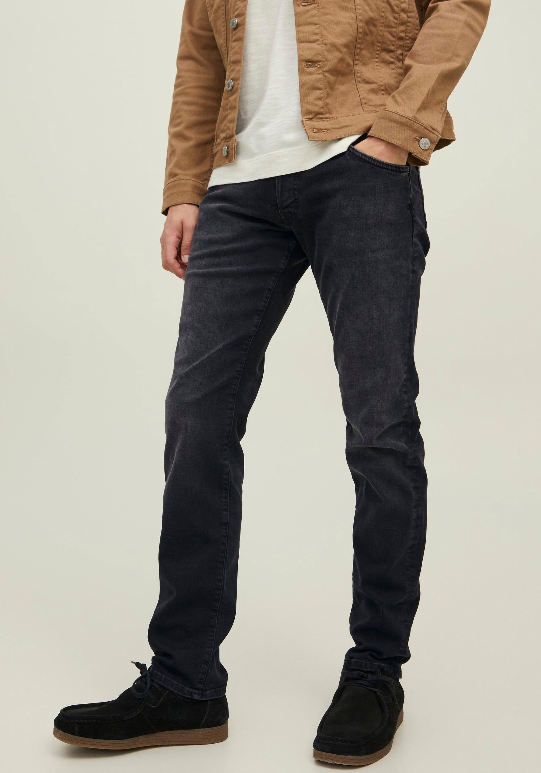 Jack & Jones Slim-fit-Jeans "JJIGLENN – Jeans mit Gürtelschlaufen und Used- günstig online kaufen
