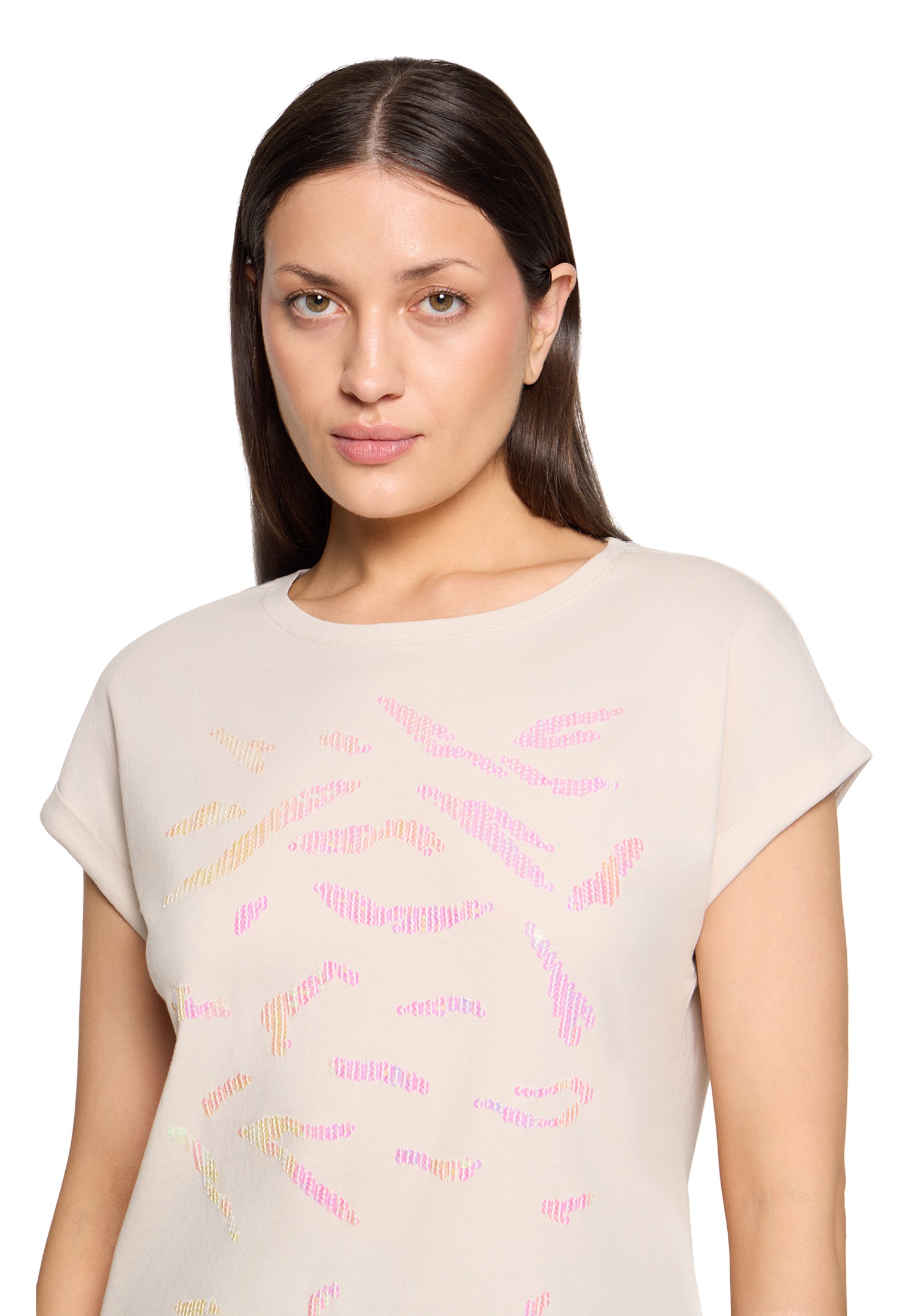 Cartoon Kurzarmshirt »Damen mit Ärmelaufschlag« 1