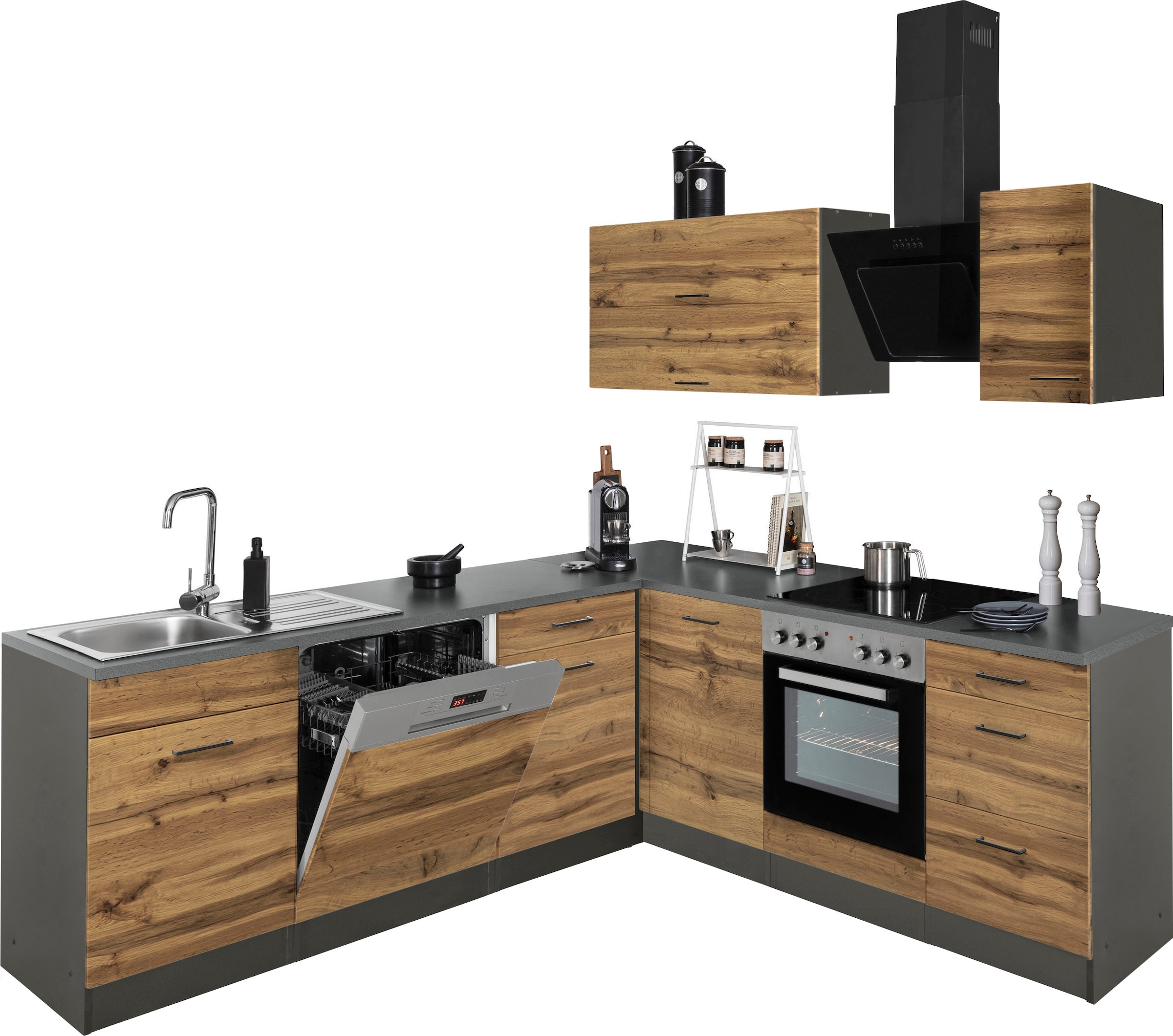 KOCHSTATION Winkelküche »KS-Trier«, ohne E-Geräte, Stellbreite 220/220 cm