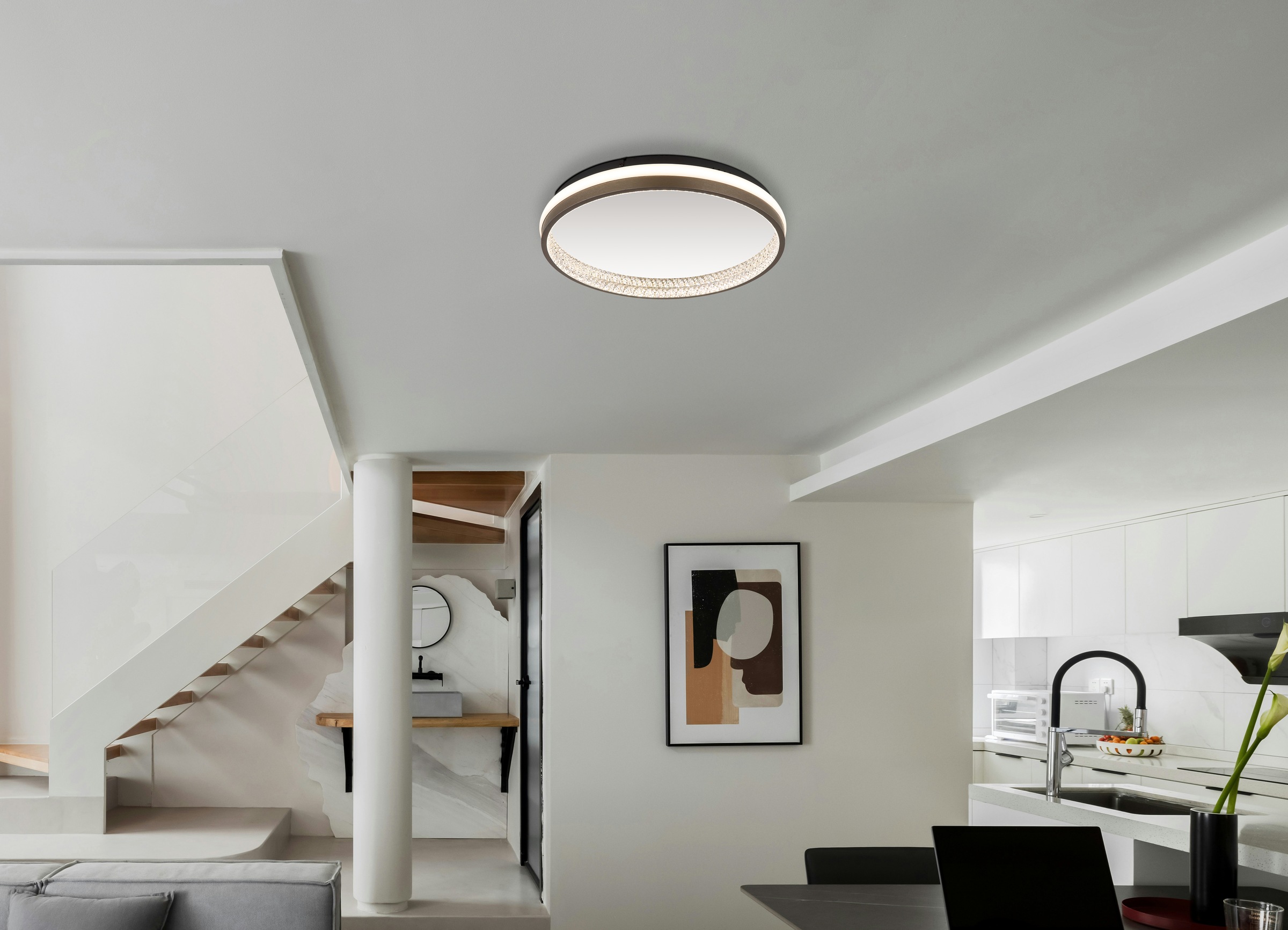 GLOBO LIGHTING Deckenleuchte »DELLA« LED-Modul 1 Stk. warmweiß - kaltweiß Deckenlampe Wohnzimmer-Leuchte Schlafzimmer-Leuchte Flur Küche