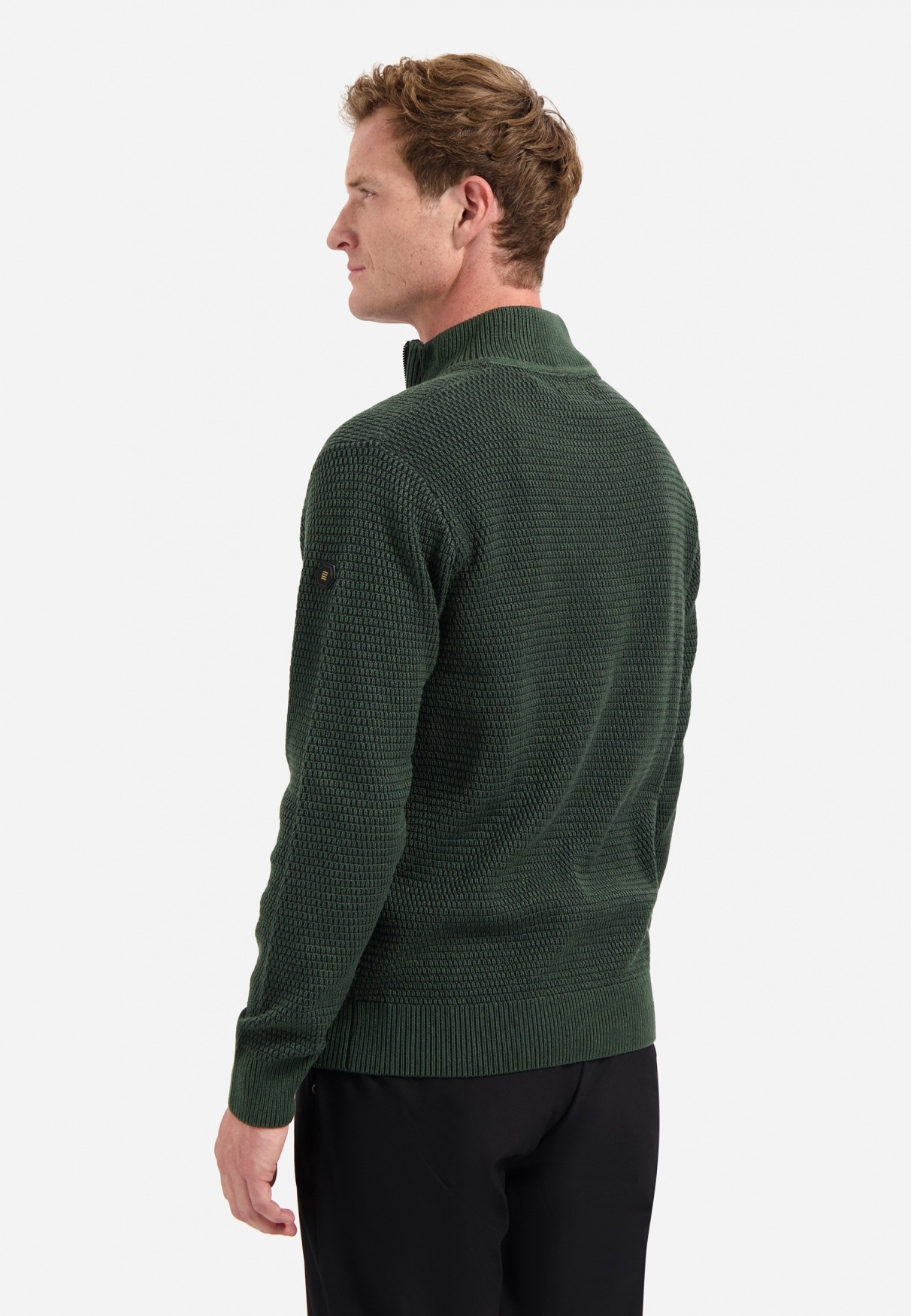 NO EXCESS Stehkragenpullover "No Excess Melierter Half-Zip-Sweater" günstig online kaufen