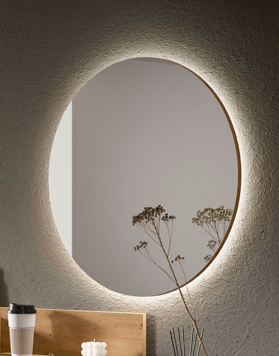 INOSIGN Wandspiegel "EVRID, rund, Durchmesser 70 cm", (inklusive Beleuchtun günstig online kaufen