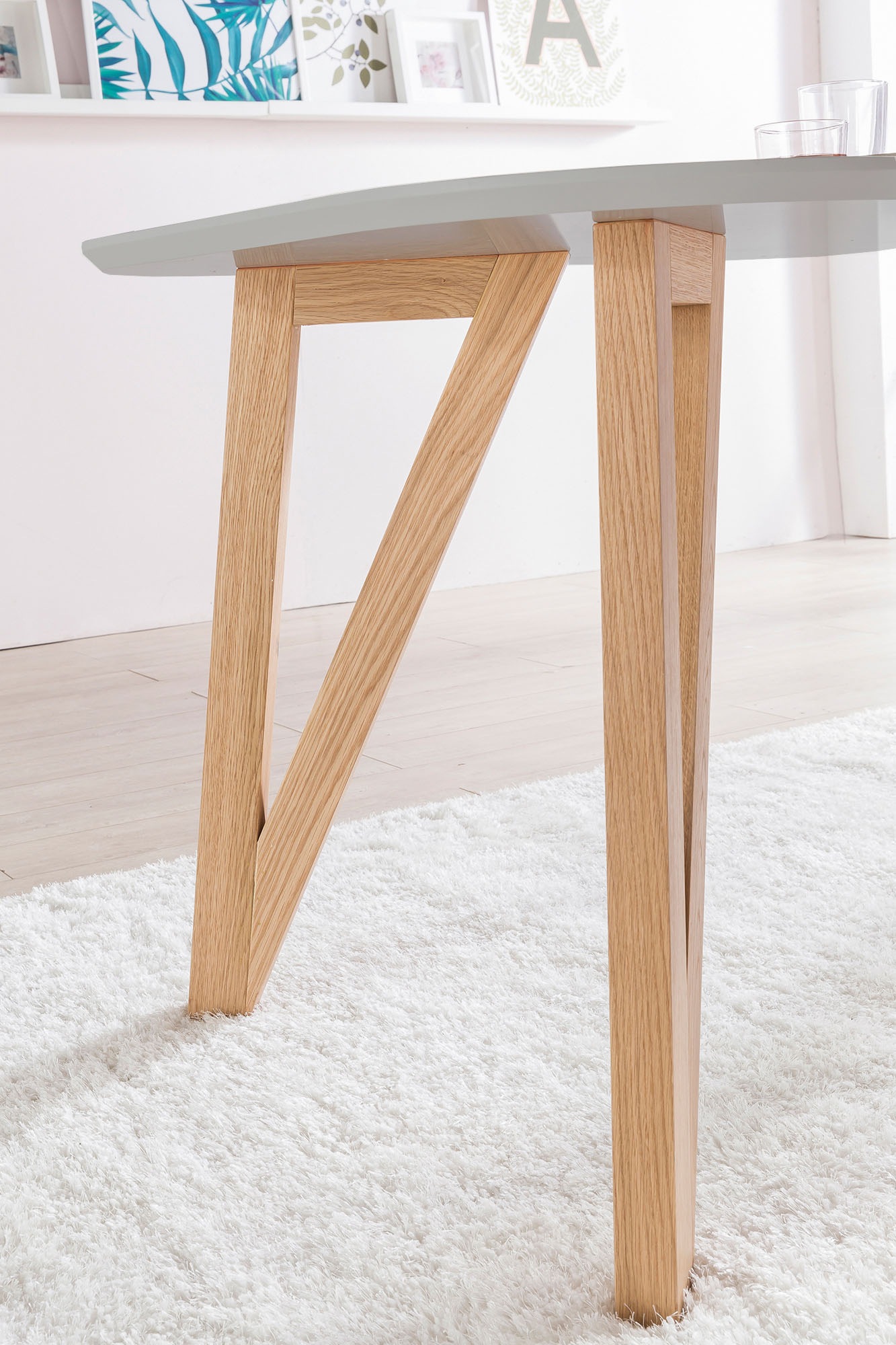 Esstisch SALESFEVER "Solna - Stilvoller Tisch für Ihr Zuhause", grau (grau, natur, grau), B:200cm H:76cm T:90cm, Tische, Esstisch, Massive Eichen-Haarnadelbeine: Natürliches Design-Statement 3