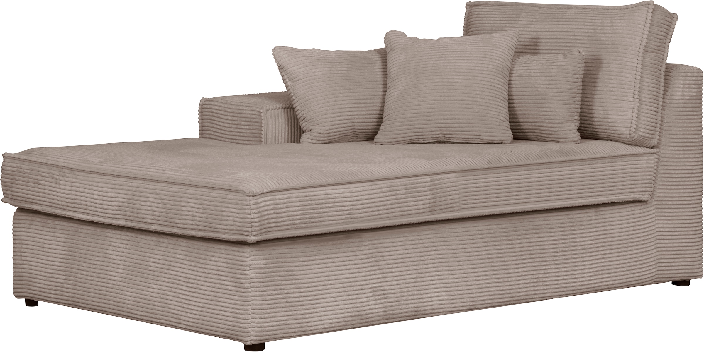 Ottomane OTTO HOME, B:100cm H:75cm T:162cm, grau, Baumwollmix (60% Baumwolle/40% Leinen);Struktur fein (100% Polyester);Samtoptik (100% Polyester),