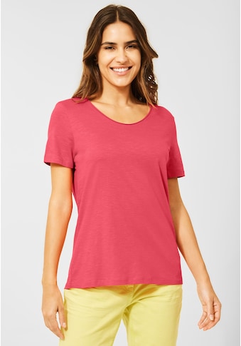 Cecil T-Shirt »CECIL Basic Shirt in Unifarbe«, mit abgerundetem V-Ausschnitt kaufen