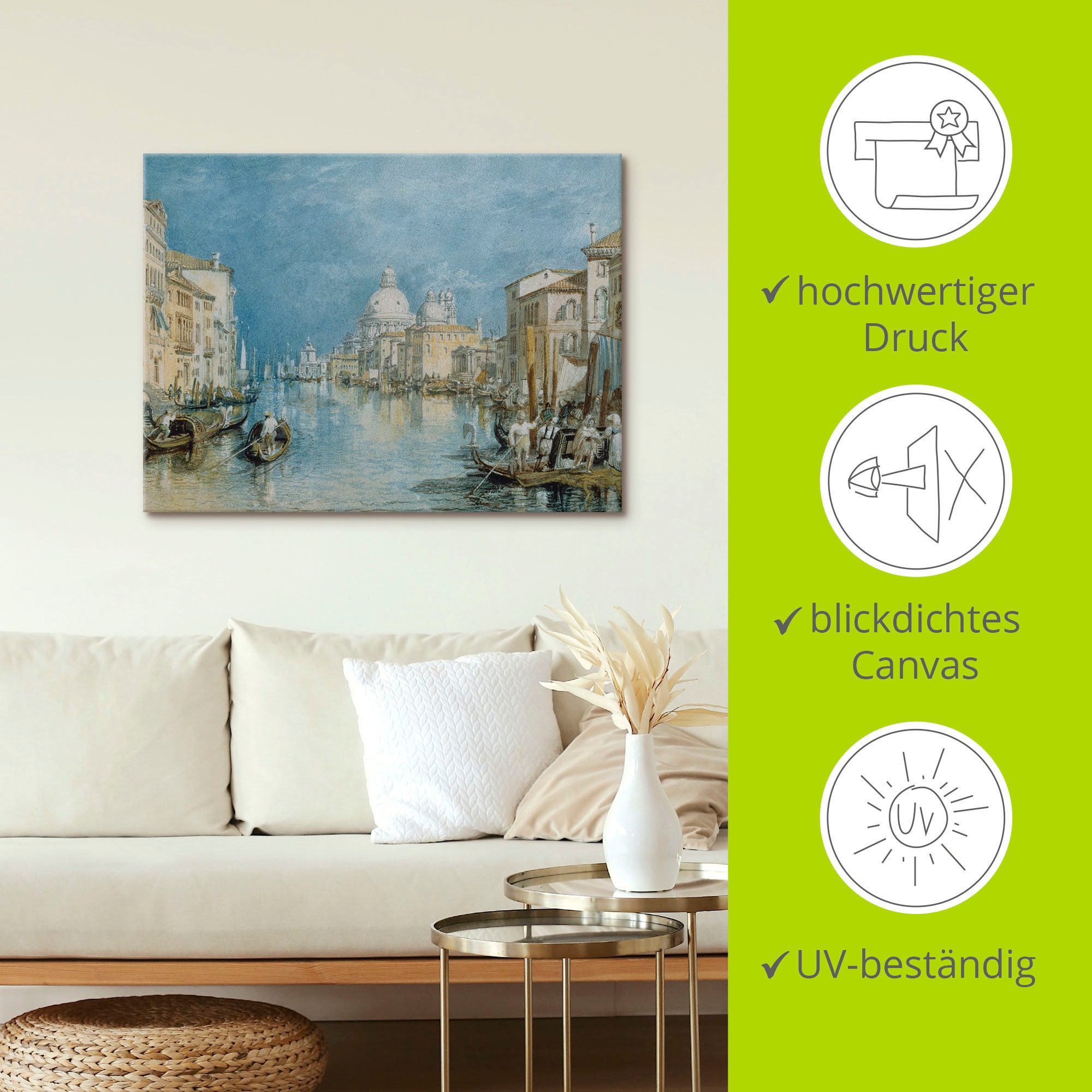 Artland Wandbild »Venedig, Canale Grande.«, Italien, (1 St.), als Leinwandbild, Poster in verschied. Größen