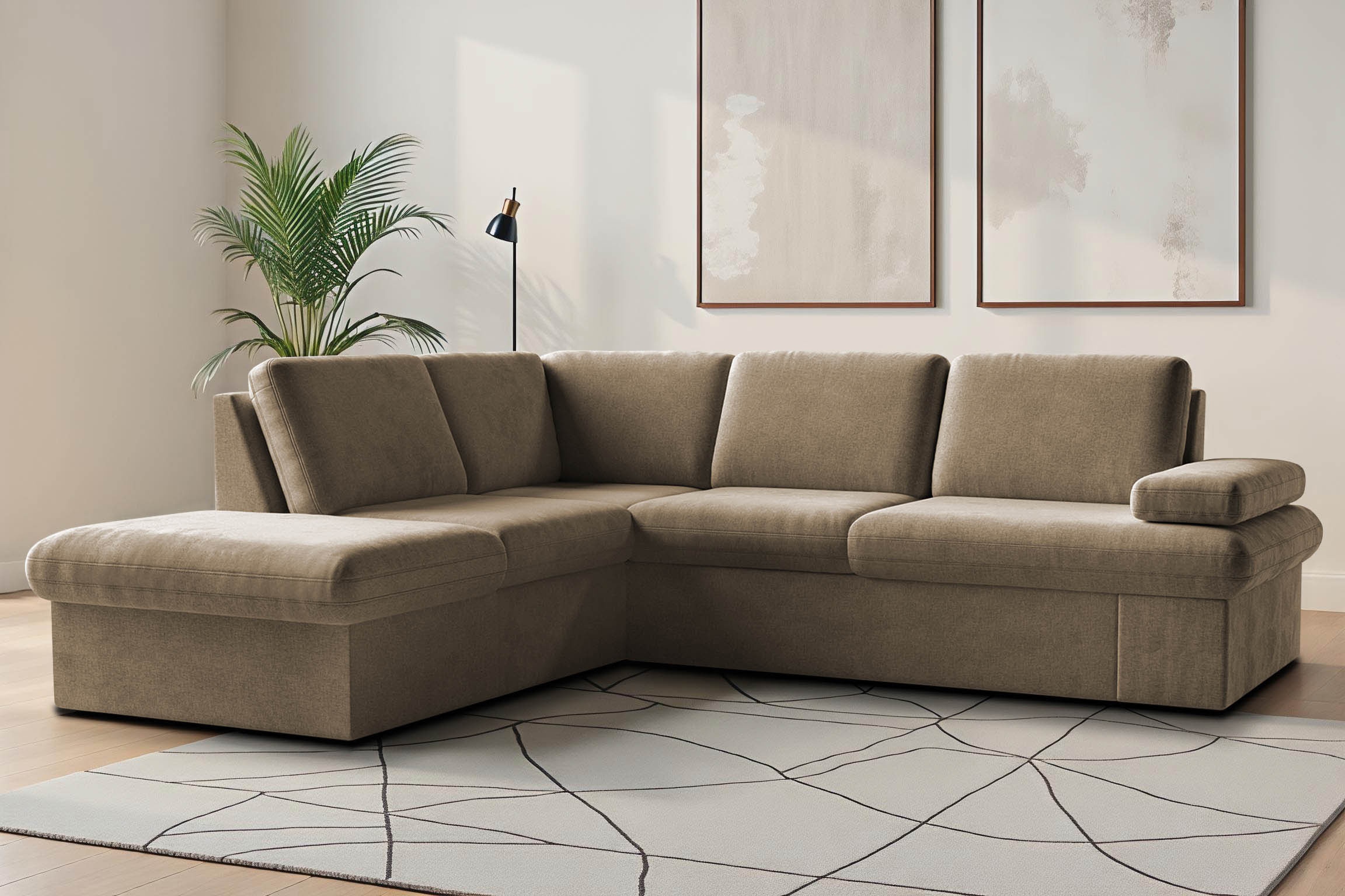 sit&more Ecksofa "Moreno L-Form, B: 238 cm" mit Armteilverstellung, optional Schlaffunktion