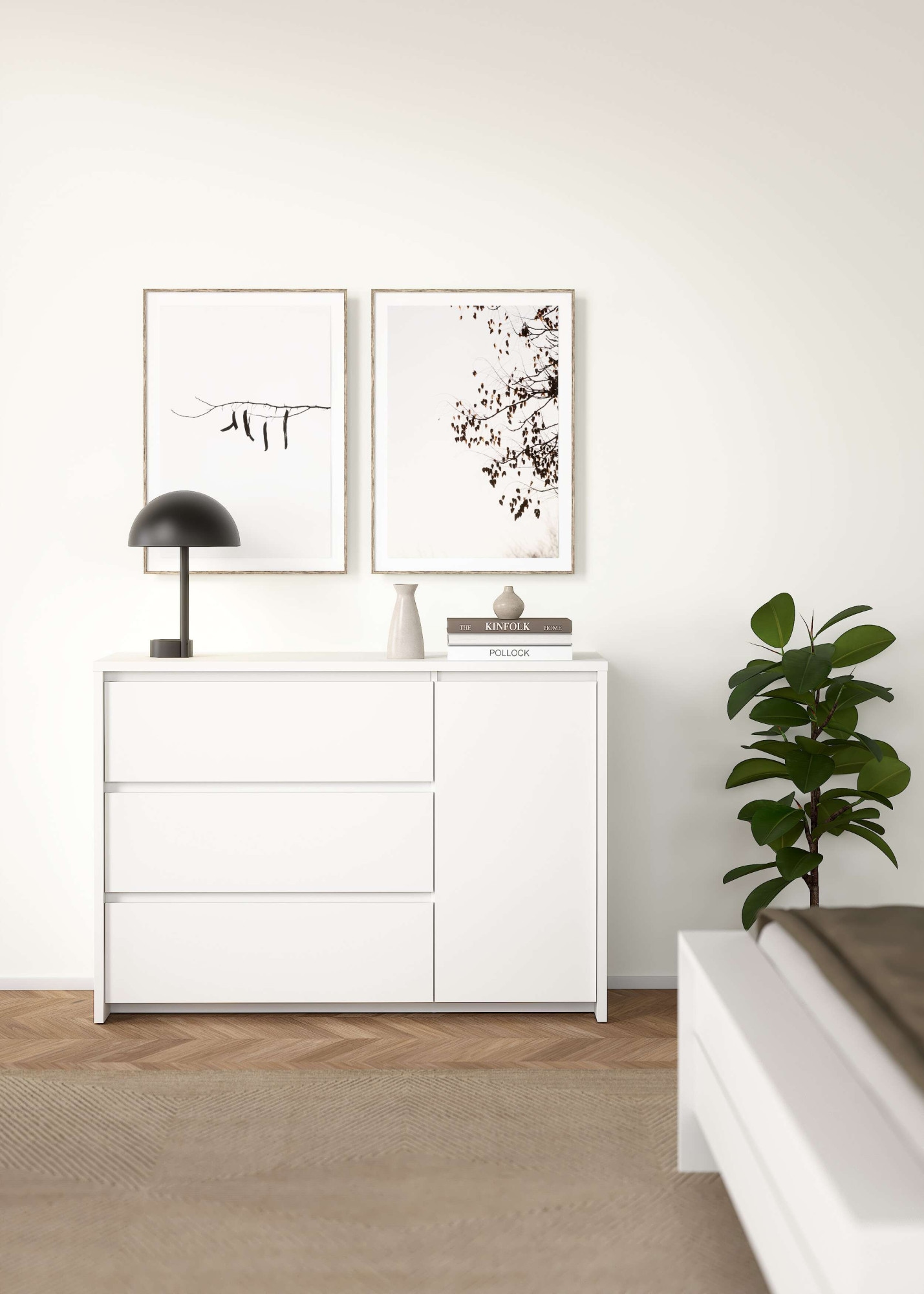 Home affaire Sideboard »Next Sideboard mit 1 Tür und 3 Schubladen« Tiefe Bauweise für mehr Stauraum