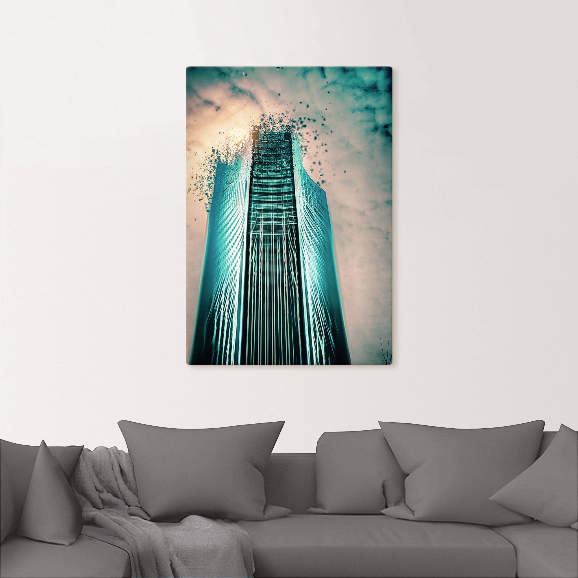 Artland Wandbild »Aufloesung, Panorama Tower City Leipzig«, Gebäude, (1 St.), als Alubild, Leinwandbild, Wandaufkleber oder Poster in versch. Größen