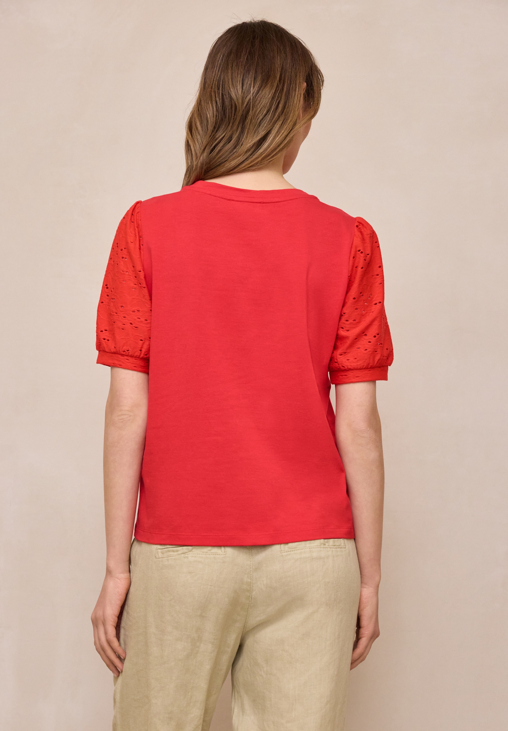 STREET ONE STUDIO Spitzenshirt im soften Baumwoll-Mix