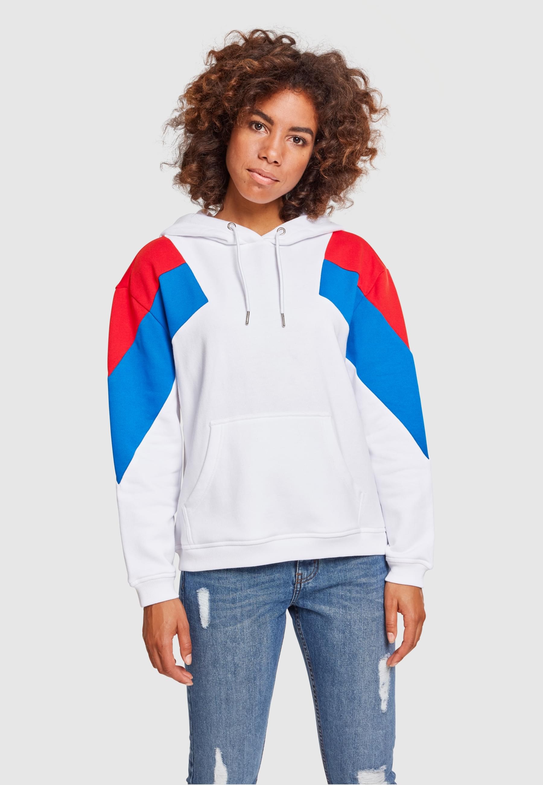 URBAN CLASSICS Rundhalspullover »Urban Classics Damen Ladies Oversize 3-Tone Block Hoody«, (1 tlg.)