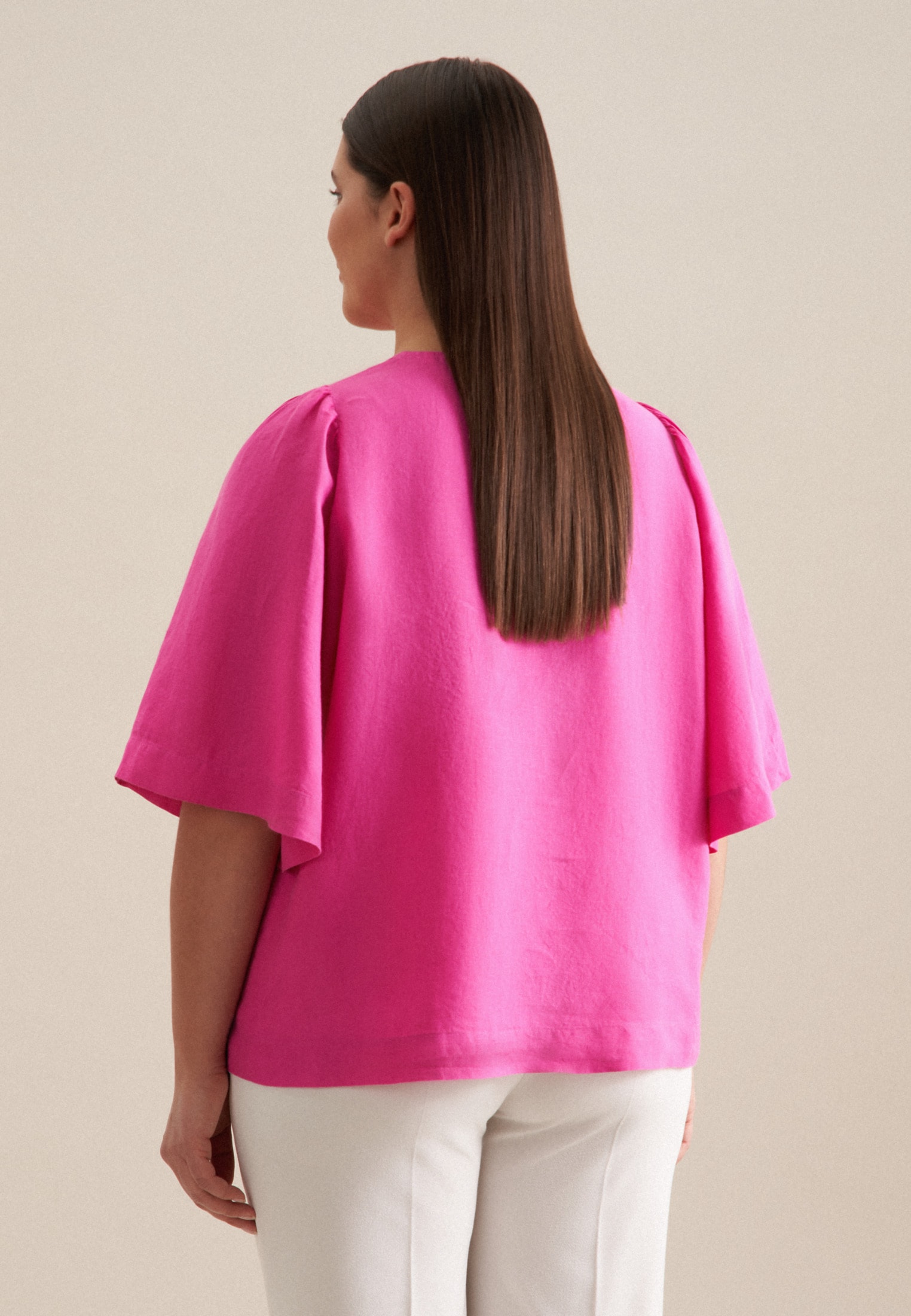 seidensticker Shirtbluse »Schwarze Rose«, Kurzarm Rundhals Uni