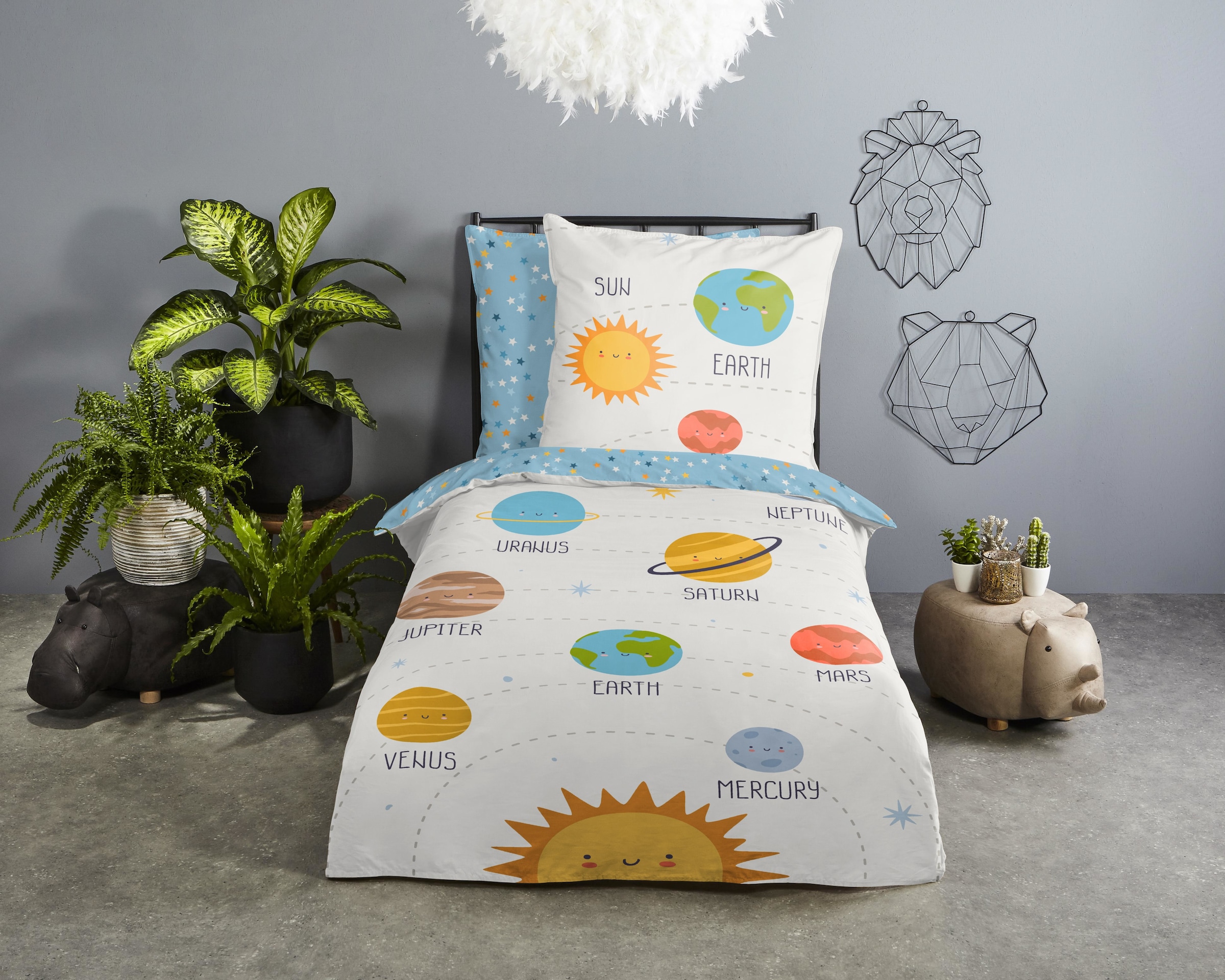 good morning Kinderbettwäsche "Astraa" 2 Stk. Baumwolle, Renforcé, Wendeopt günstig online kaufen