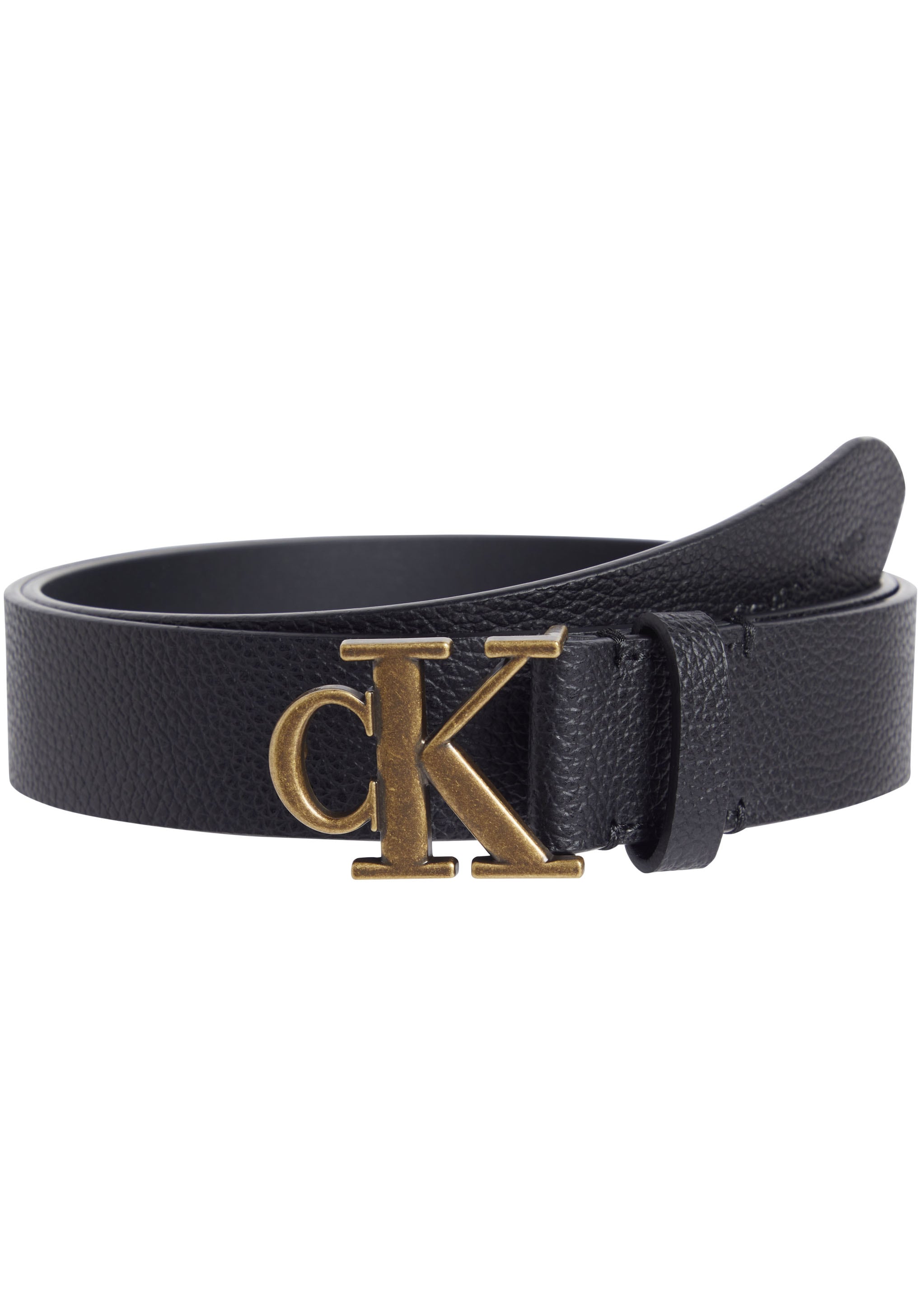 Calvin Klein Jeans Ledergürtel "ROUND MONO PLAQUE LTHR BELT 30MM", mit Calv günstig online kaufen