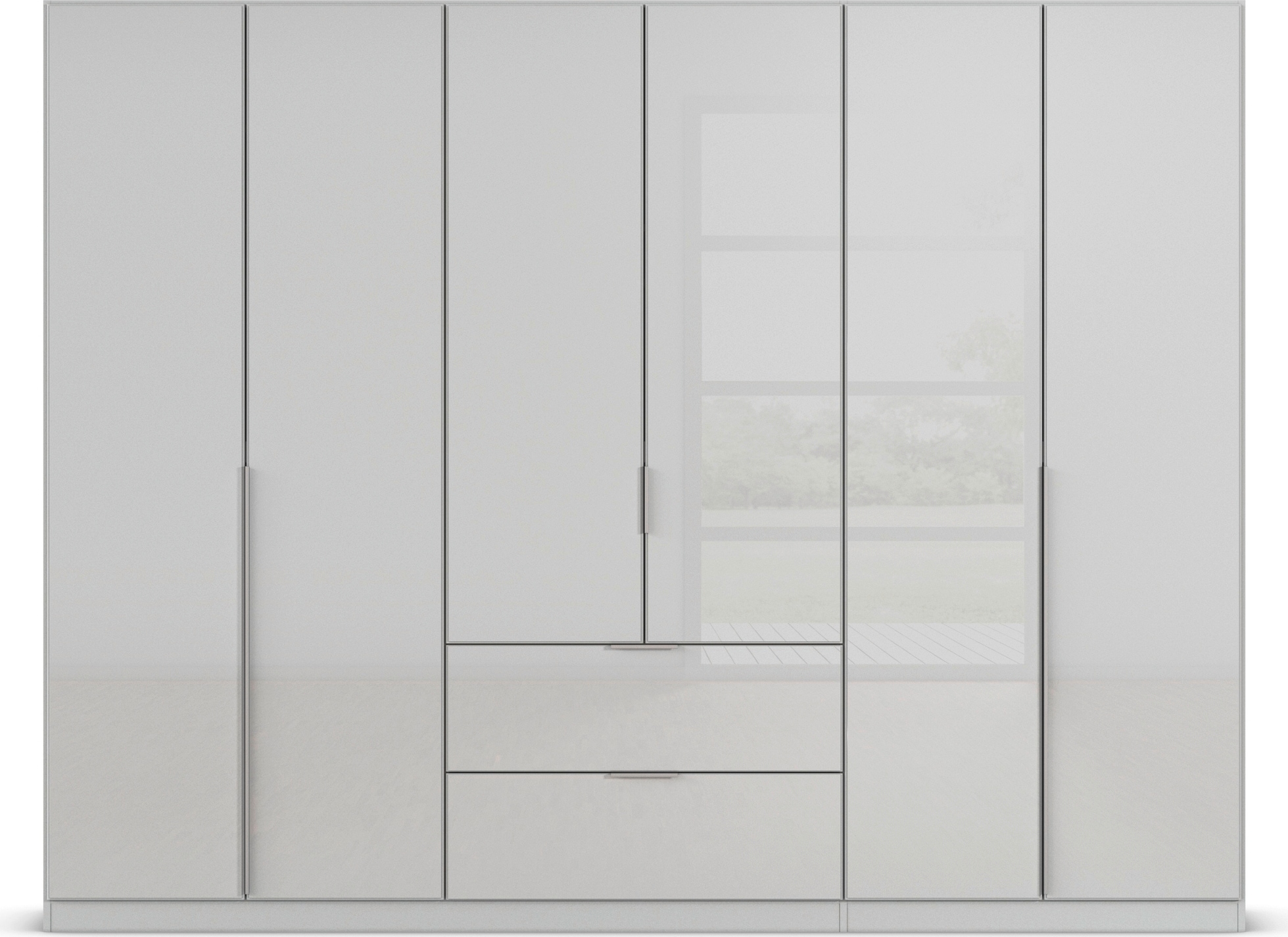 rauch Drehtürenschrank »Kleiderschrank Kleiderschränke Schrank Garderobe AGORDO mit Glasfront«, mit Außenschubkästen, in 6 Breiten und 2 Höhen MADE IN GERMANY