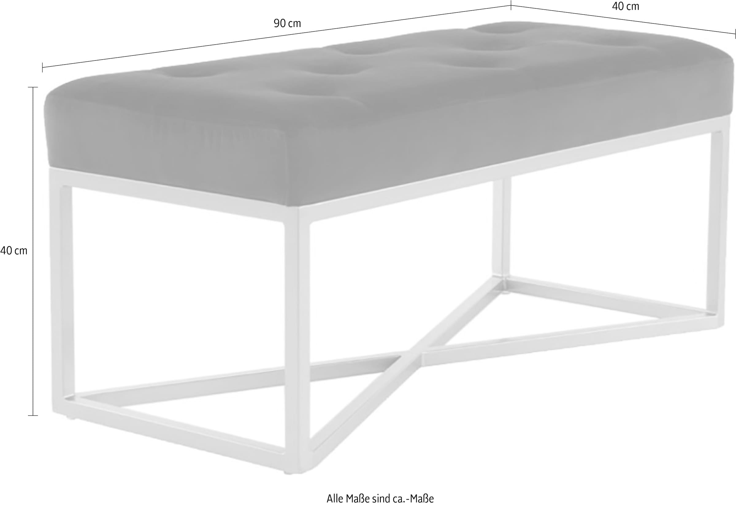 Kayoom Sitzbank »Diaz 125, Edler Touch durch goldenes Gestell,Bietet mehrere Sitzplätze« 1 Stk. tlg. samtweich, gesteppt, mit Zierknöpfen, Hochwertiger Samtbezug