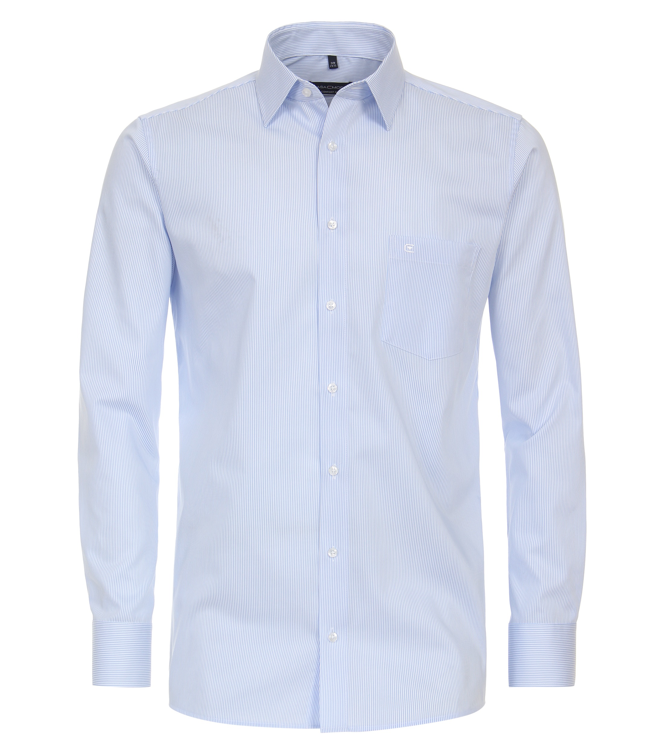 Businesshemd CASAMODA "CASAMODA Businesshemd gestreift", Herren, Gr. 41, Normalgrößen, blau (hellblau), 100% Baumwolle, gestreift, comfort fit, Hemden
