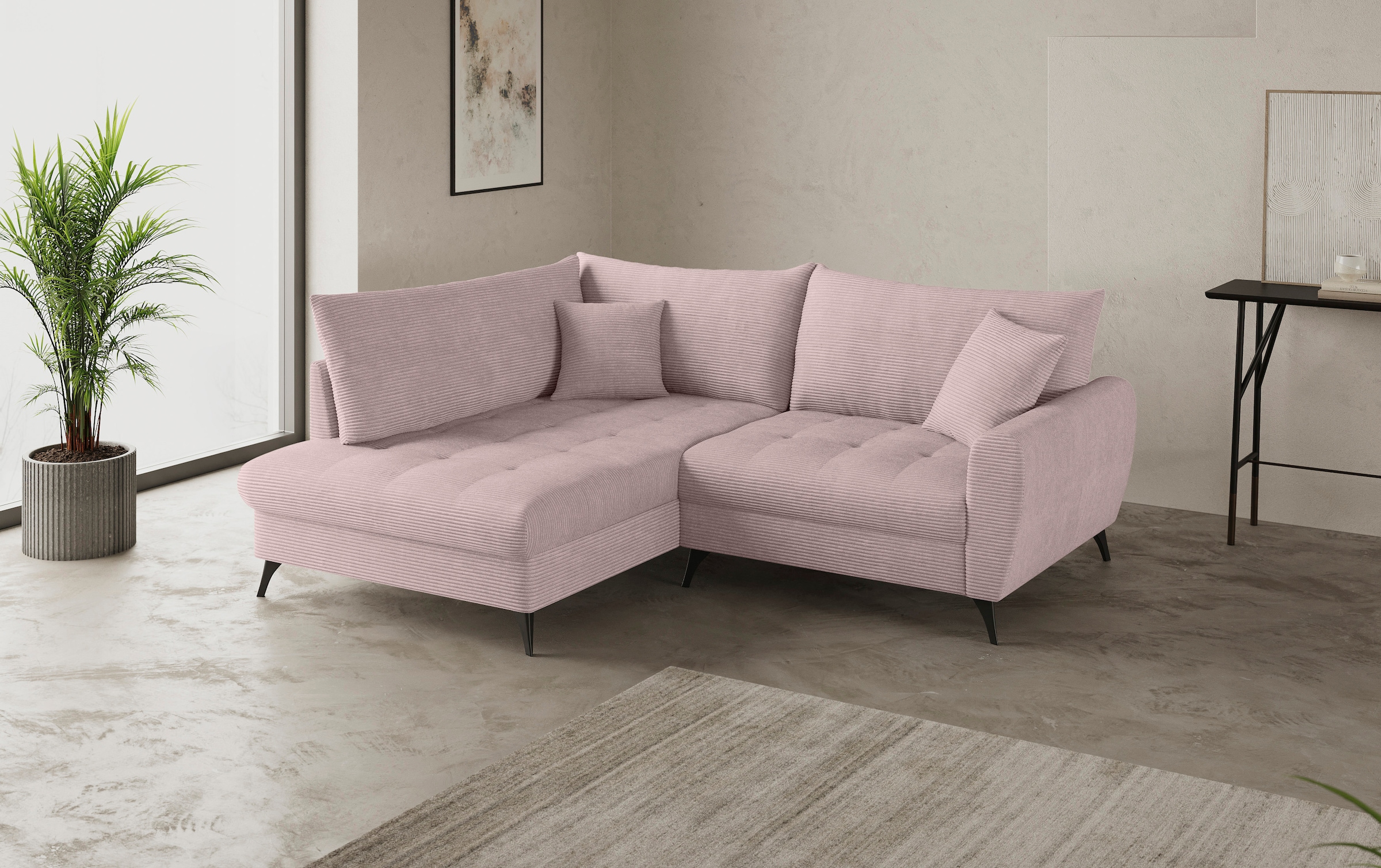 Mr. Couch Ecksofa »Blackburn II L-Form«, Wahlweise mit Kaltschaumpolsterung bis 140 kg belastbar
