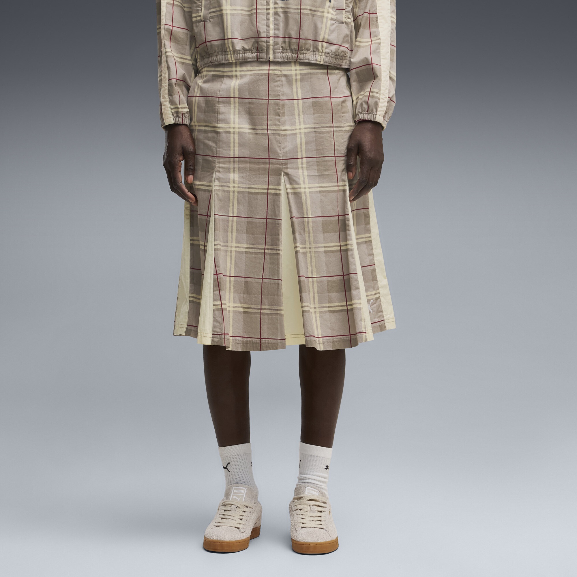PUMA Jerseyrock »T7 Pleated Tartan-Midirock Damen«
