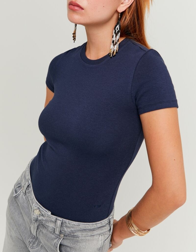 Tally Weijl Kurzarmbody »SBOCOCOSYT« Baumwollmischung, Basic, eng anliegend