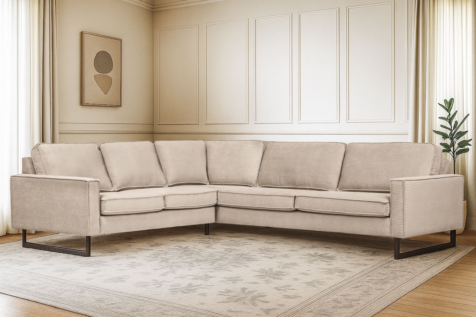 Places of Style Ecksofa "Pinto, XXL, 250/290 cm, langer Schenkel, Ottomane" günstig online kaufen