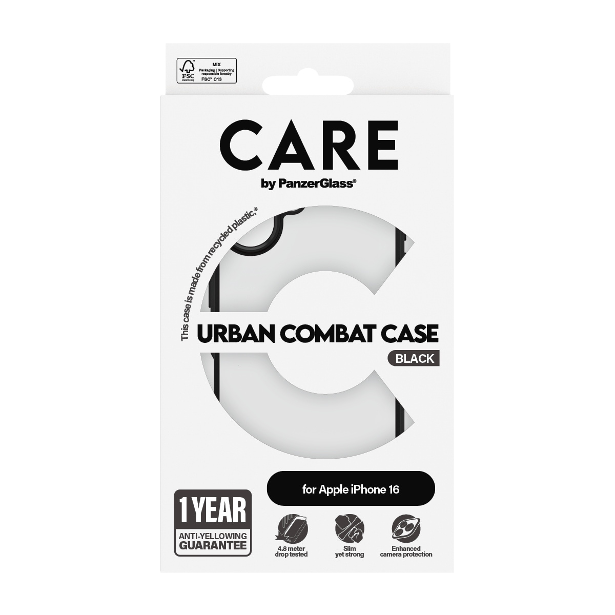CARE by PanzerGlass Handyhülle »Urban Combat Case für Apple iPhone 16«, Backcover, Schutzhülle, Handyschutzhülle, Case, Schutzcase, stoßfest