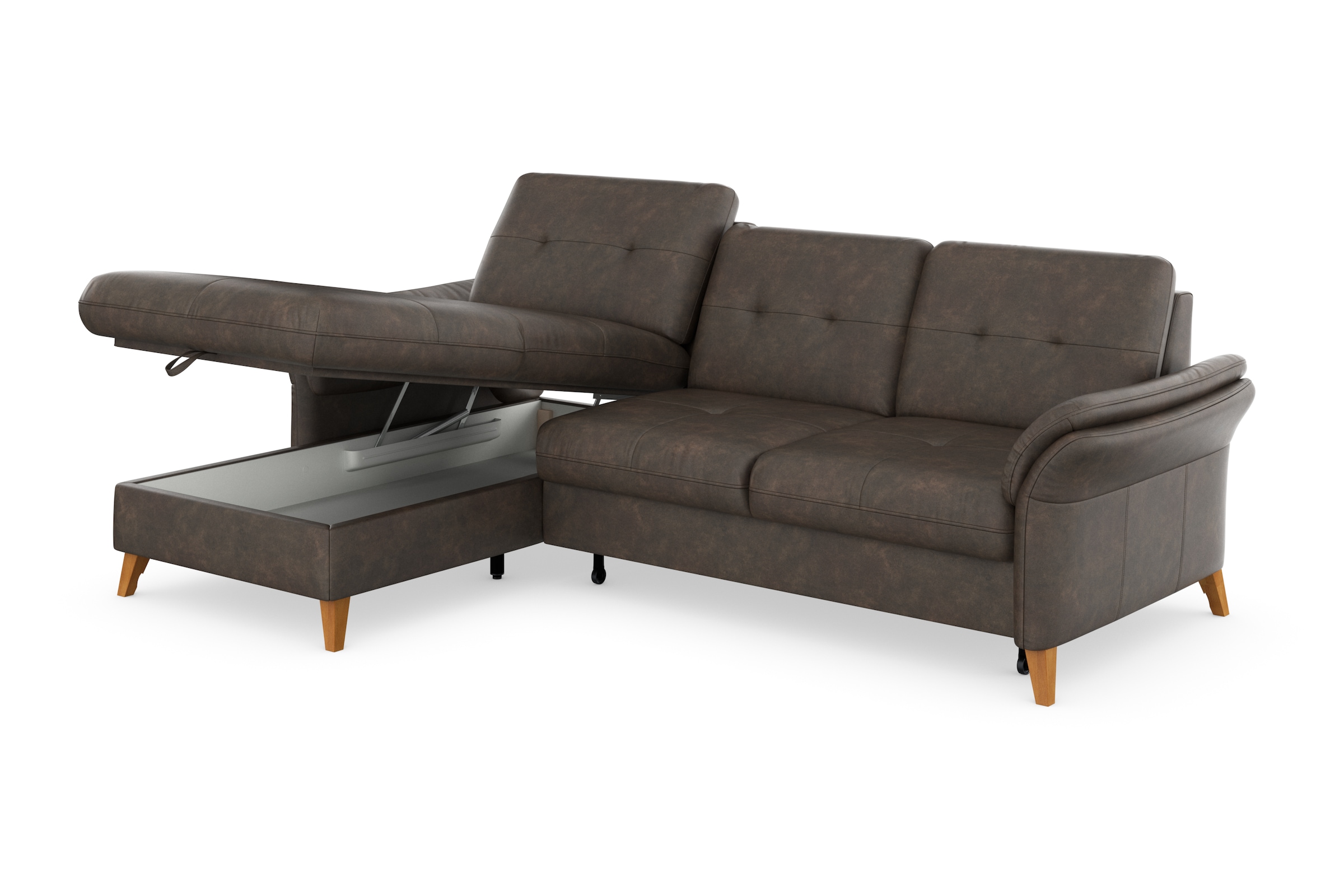 sit&more Ecksofa »Göteborg«, Sitztiefenverstellung und Federkern, wahlweise mit Bettfunktion