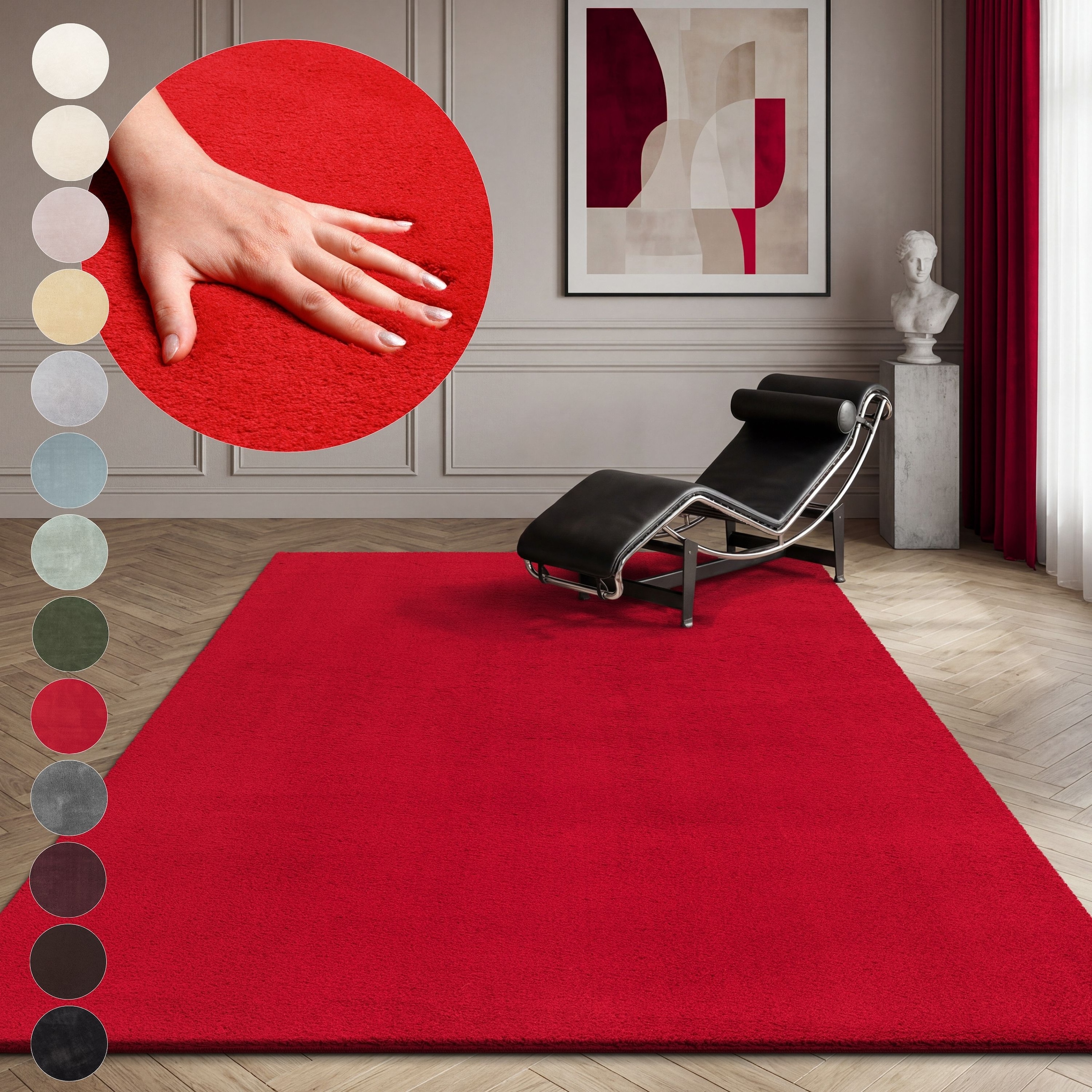 OTTO home Teppich "Arabell, Kunstfellteppich, Felloptik, waschbar," rechteckig 16 mm Höhe flauschig, kuschelig, Anti-Rutsch-Unterseite, Wohnzimmer, Schlafzimmer
