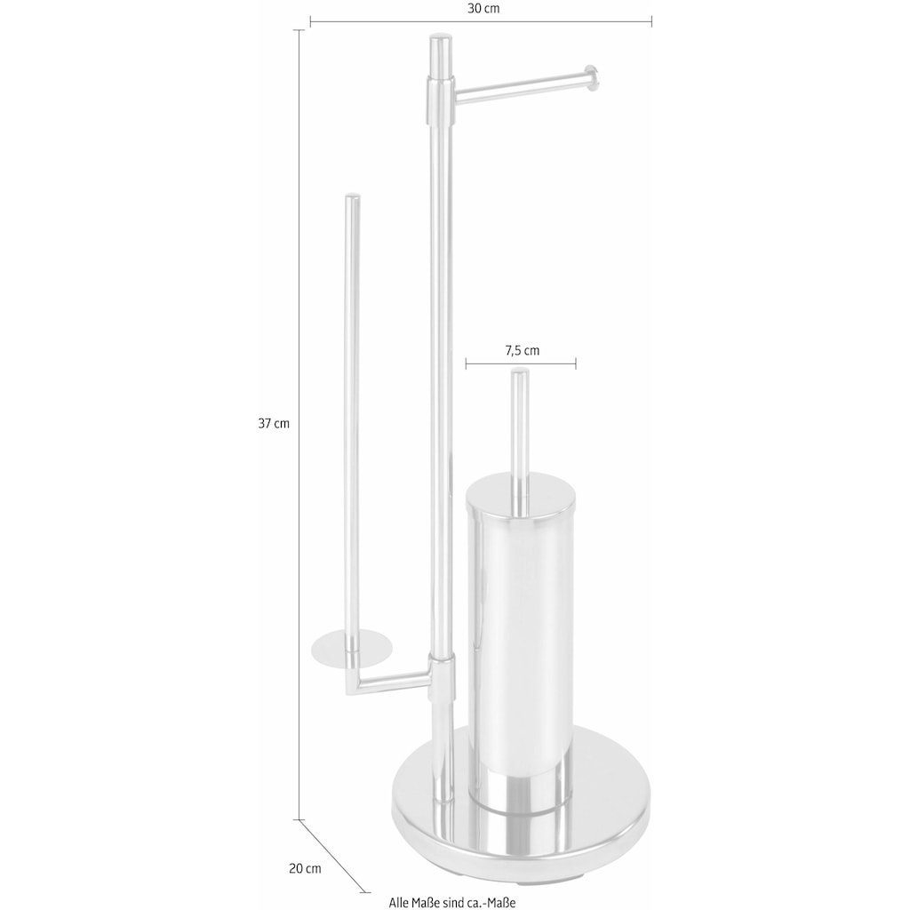 WENKO WC-Garnitur »Universalo«, aus Edelstahl, integrierter Toilettenpapierhalter und WC-Bürstenhalter