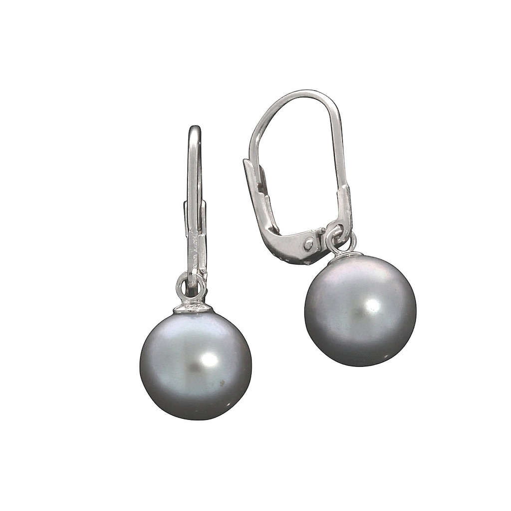 Vivance Paar Ohrhänger »925 Silber rhodiniert mit Süßwasserzuchtperlen in grau«