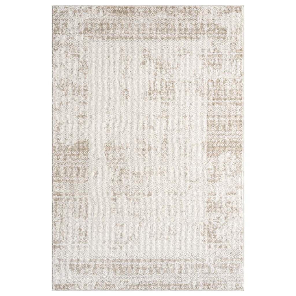 Teppich CARPET CITY "ANTIK232", beige (creme), B:80cm H:10mm L:150cm, Polyester, Teppiche, Teppich, Kurzflor, 3D-Optik, Klassisch-Modern für Wohnzimmer, Schlafzimmer 3