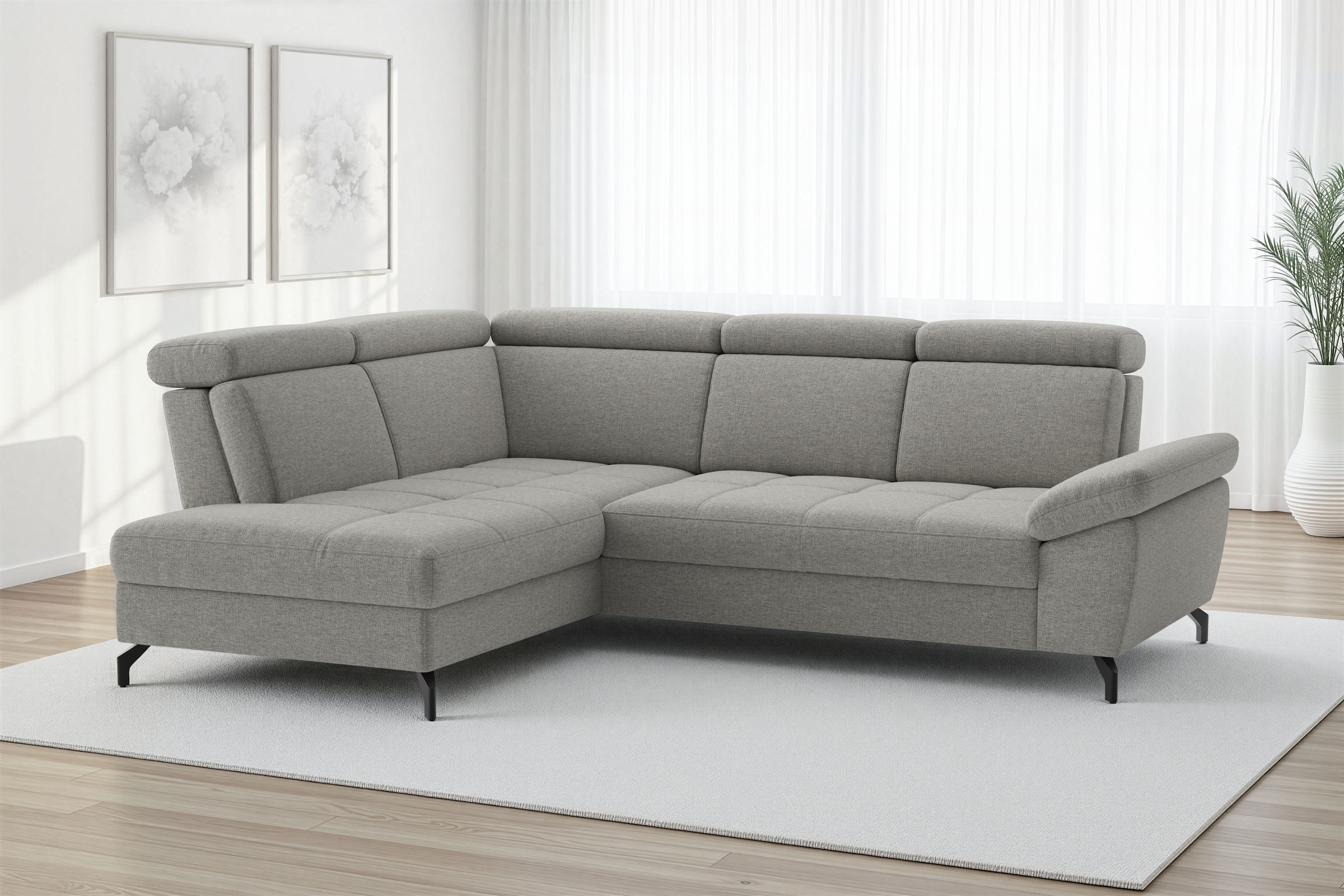 sit&more Ecksofa "Vanity; L-Form, B. 254 cm" Inkl.Sitz-,Kopf-und Armteilverstellung
