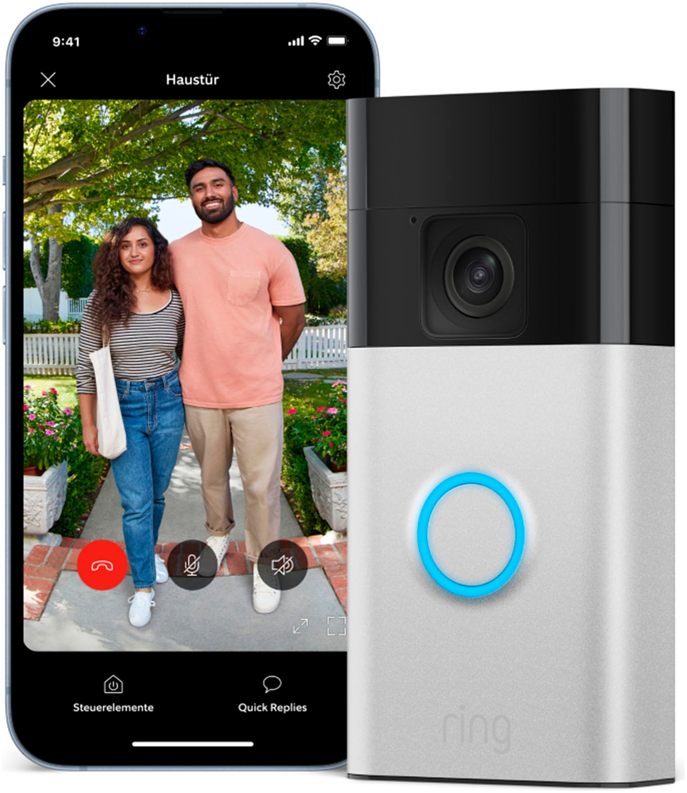 Ring Überwachungskamera »Battery Video Doorbell + Chime Türklingel«, Außenbereich