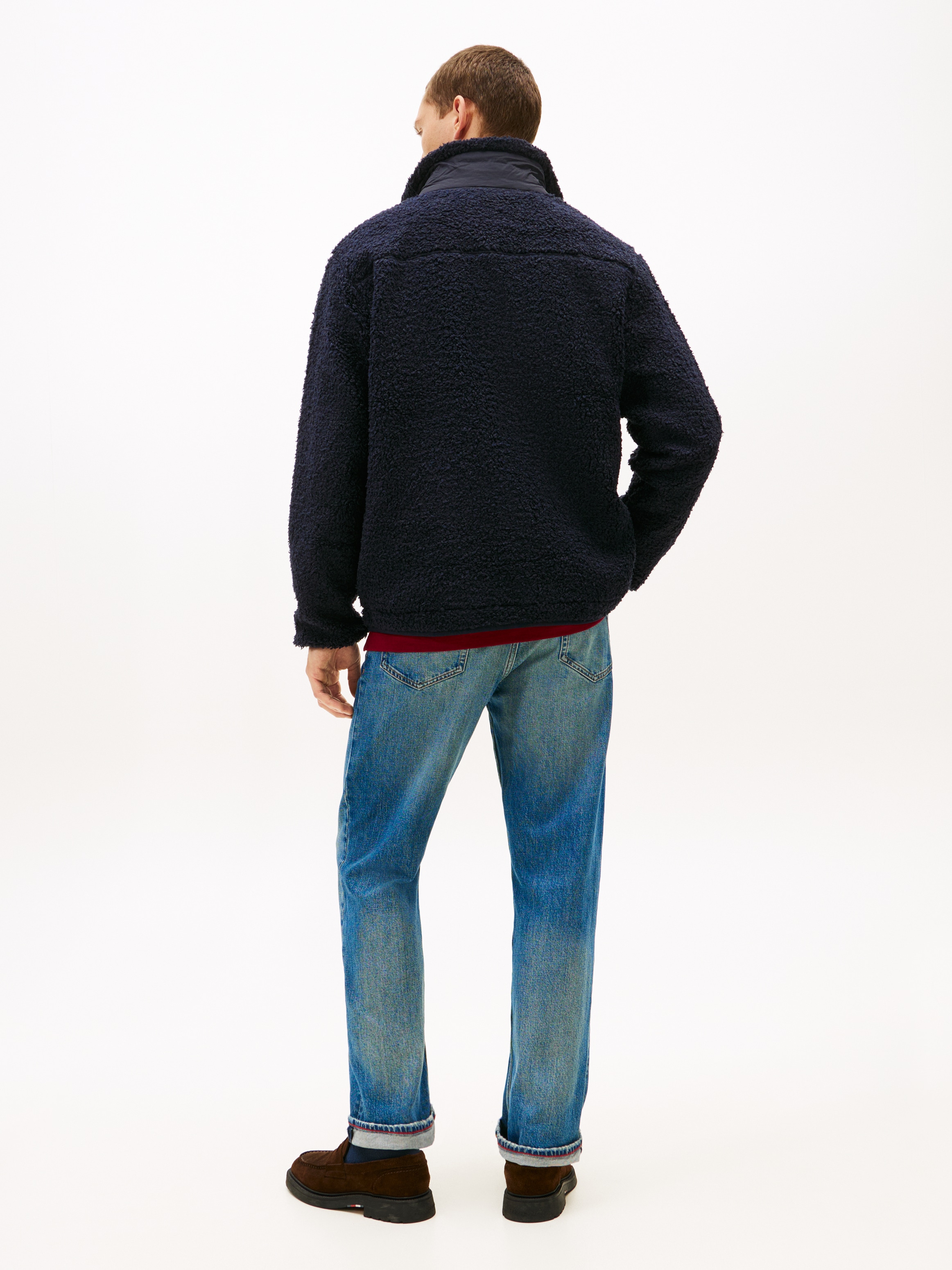 Tommy Hilfiger Sweatjacke »TEDDY FLEECE ZIP THROUGH«, Übergangsjacke Herbstjacke Teddy Plüsch Soft Jacke